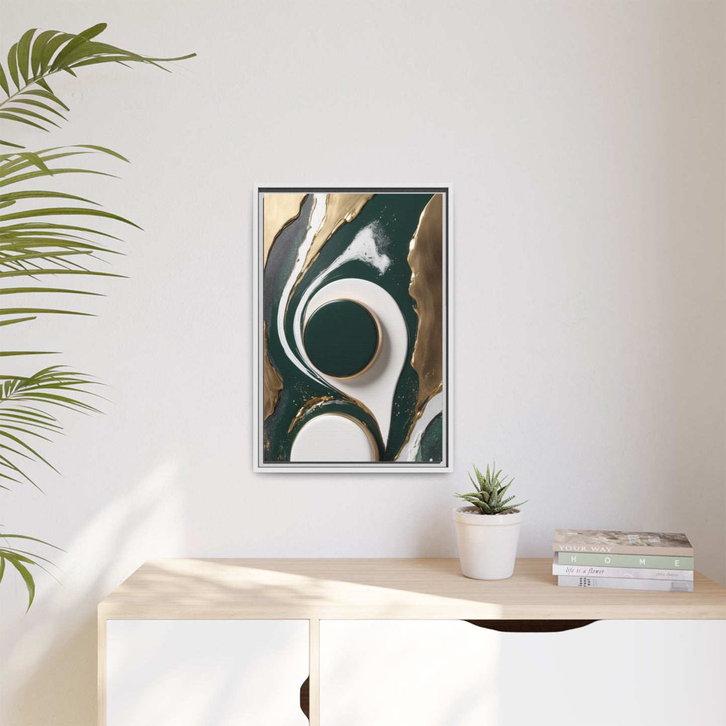 Elegant Abstract Framed Canvas Art - Modern Multi-Color Home Decor