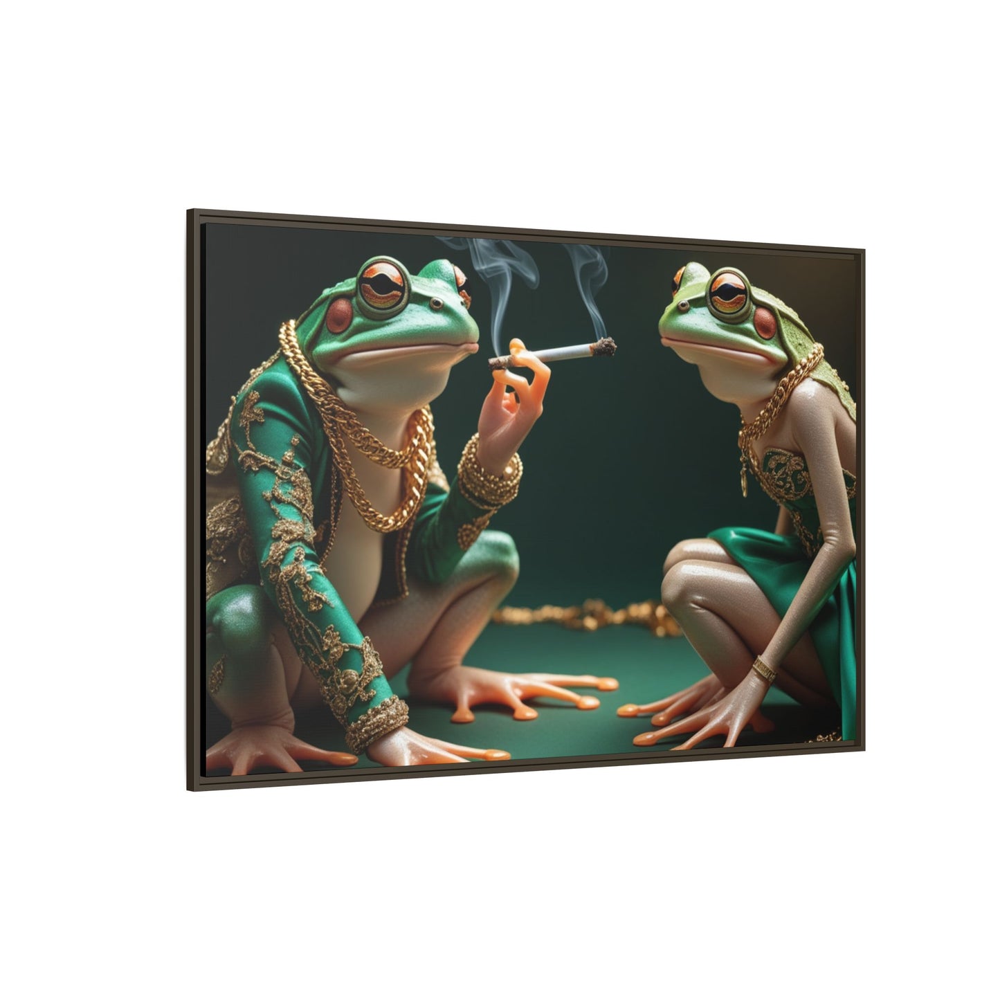 Whimsical Frog Art Print - Framed Canvas for Unique Home Decor