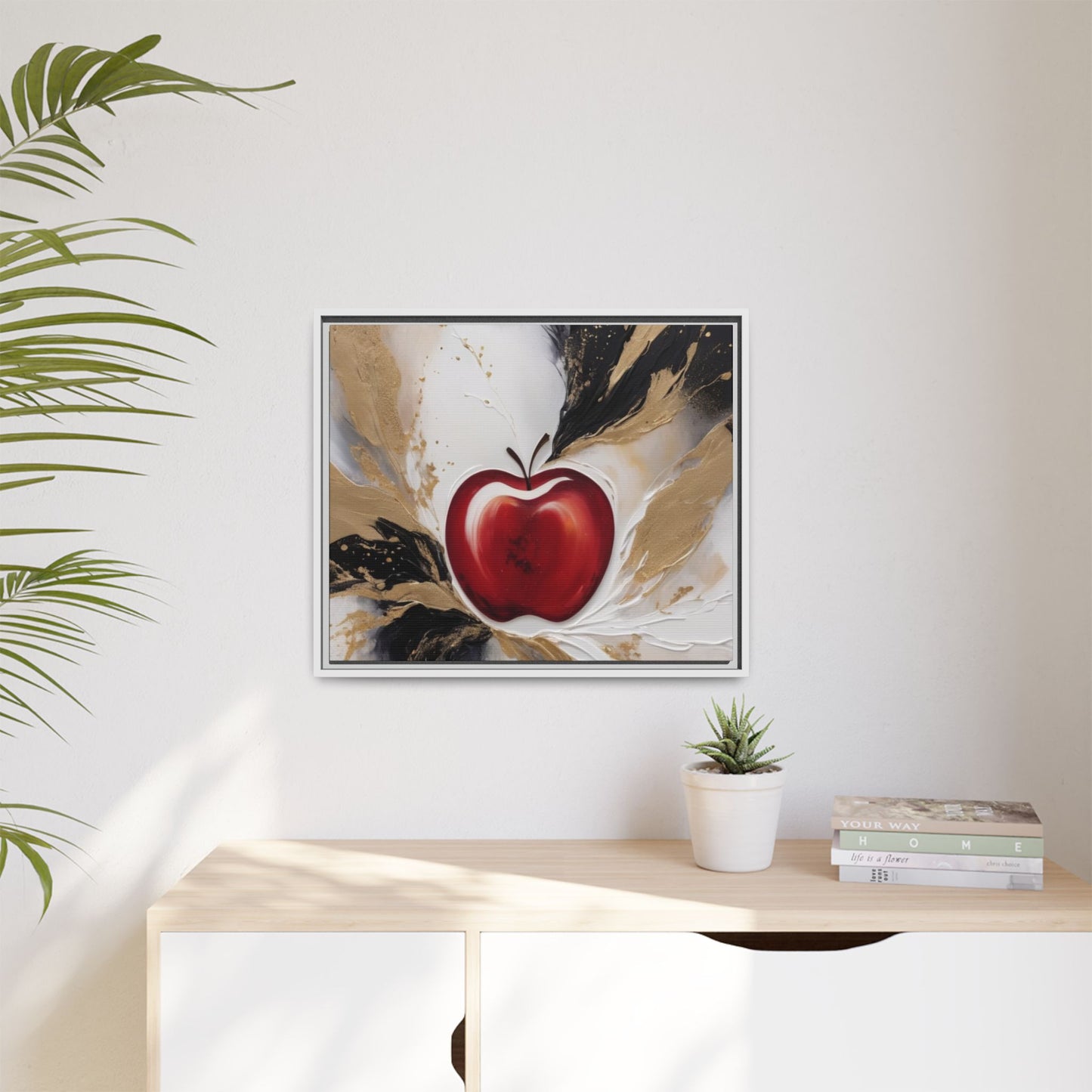 Elegant Apple Canvas Art Print - Framed Wall Decor
