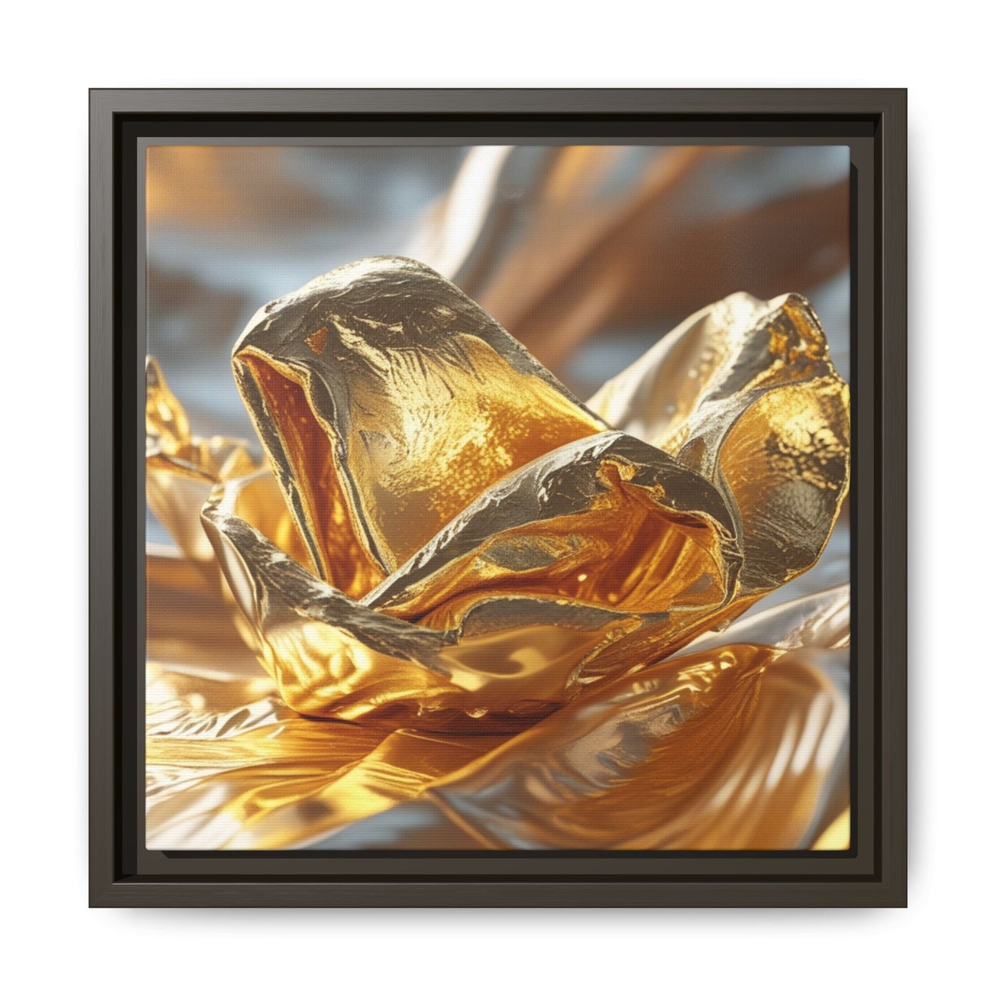 Gold Foil Rose Canvas Art - Elegant Home Decor