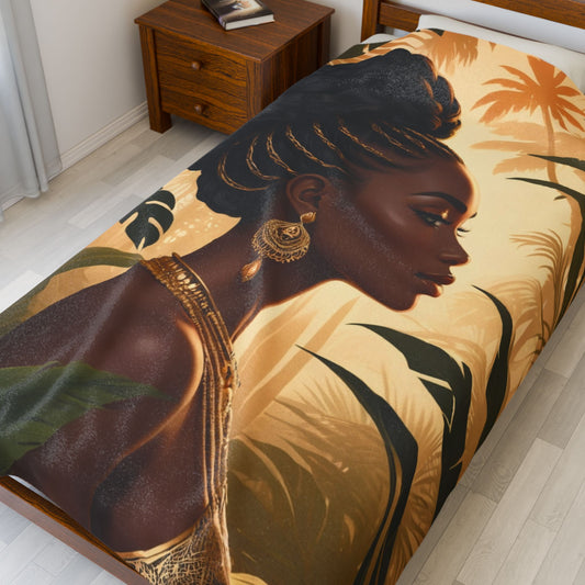 Elegant Velveteen Plush Blanket - Ethereal Beauty Design