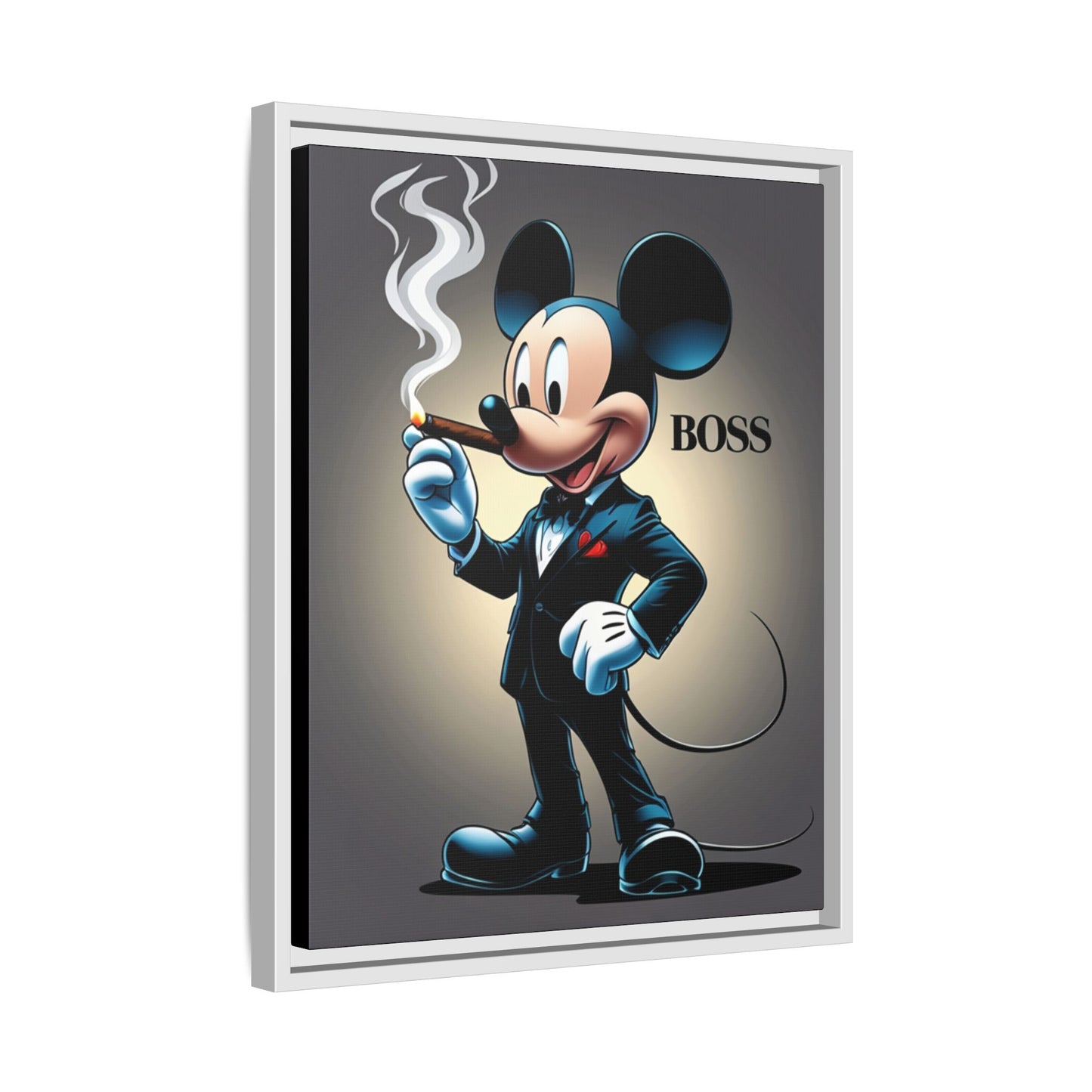 Vintage Boss Mouse Framed Canvas Art