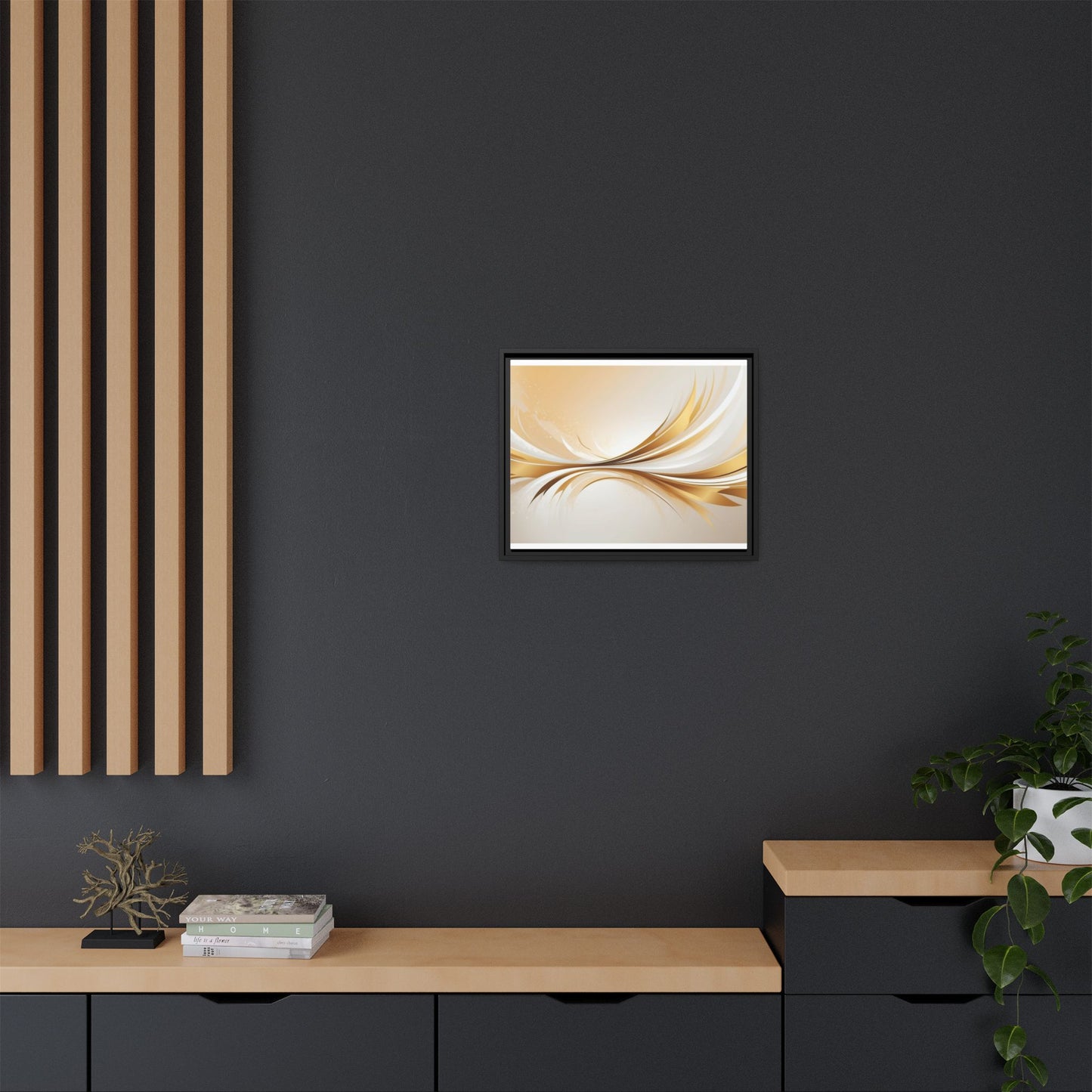 Modern Abstract Wall Art - Framed Matte Canvas Decor