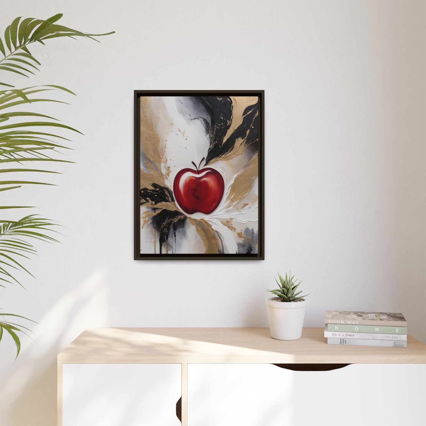 Elegant Apple Canvas Art Print - Framed Wall Decor