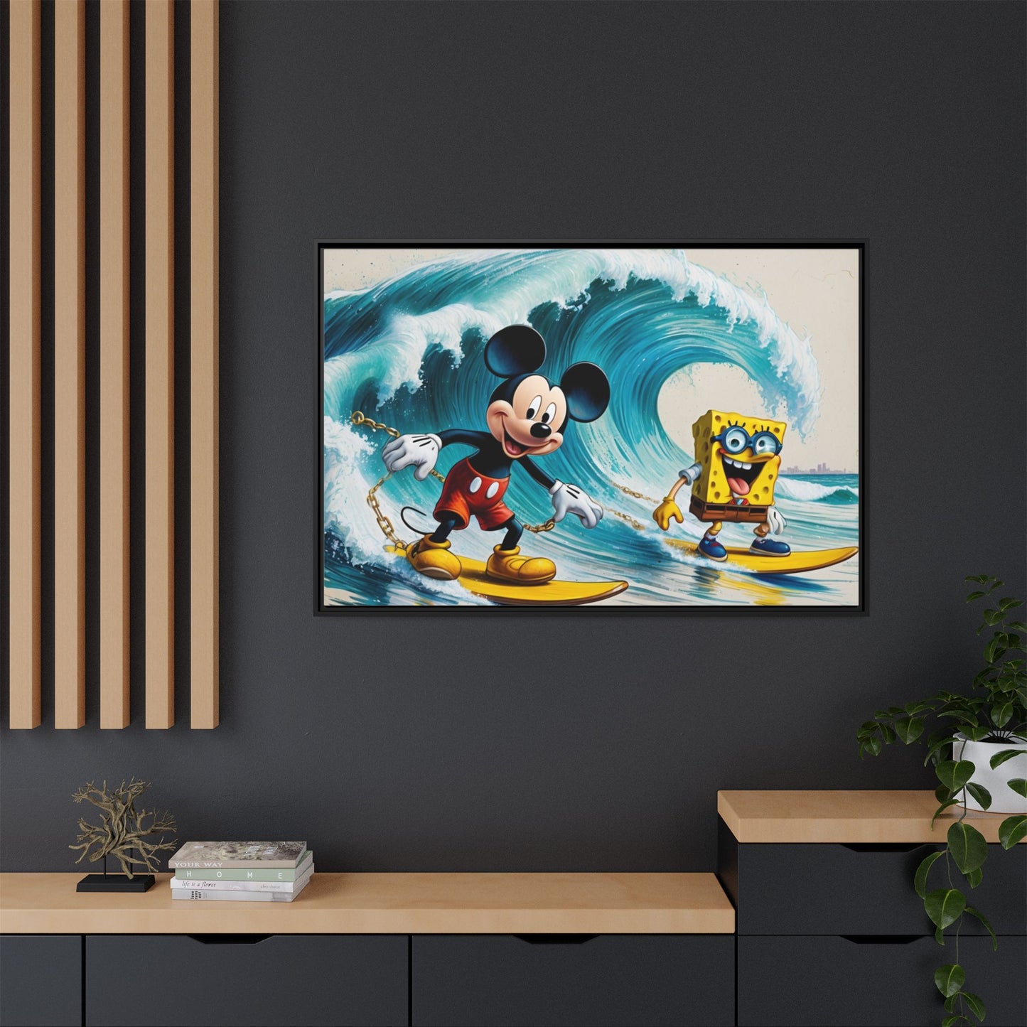 Vibrant Framed Art Print - Bold Floral Fantasy