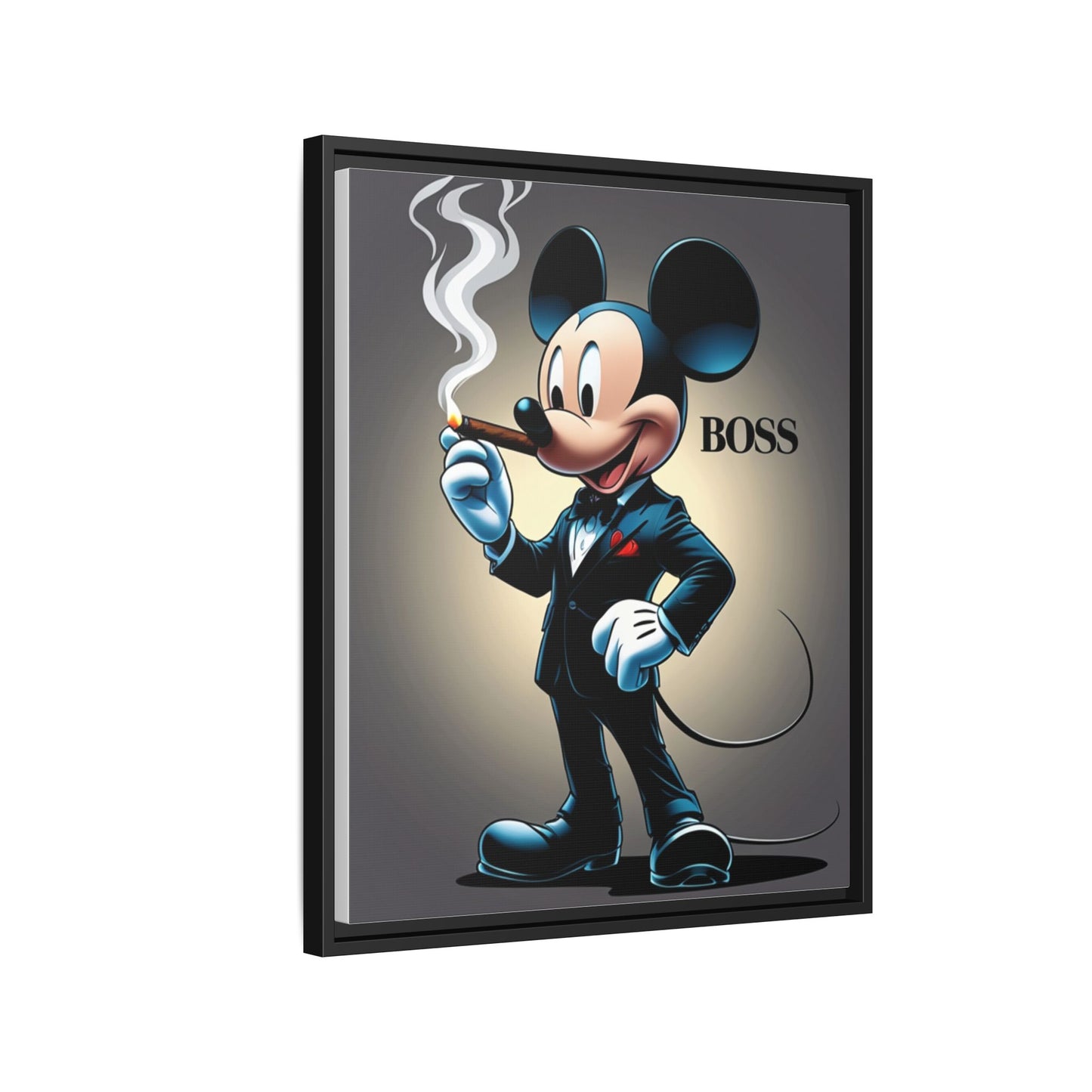 Framed Boss Mickey Mouse Canvas Art - Stylish Wall Decor for Fans