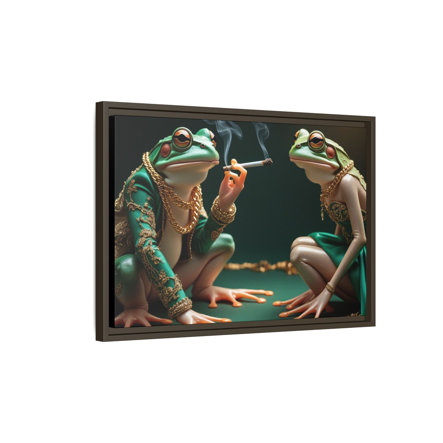 Whimsical Frog Art Print - Framed Canvas for Unique Home Decor