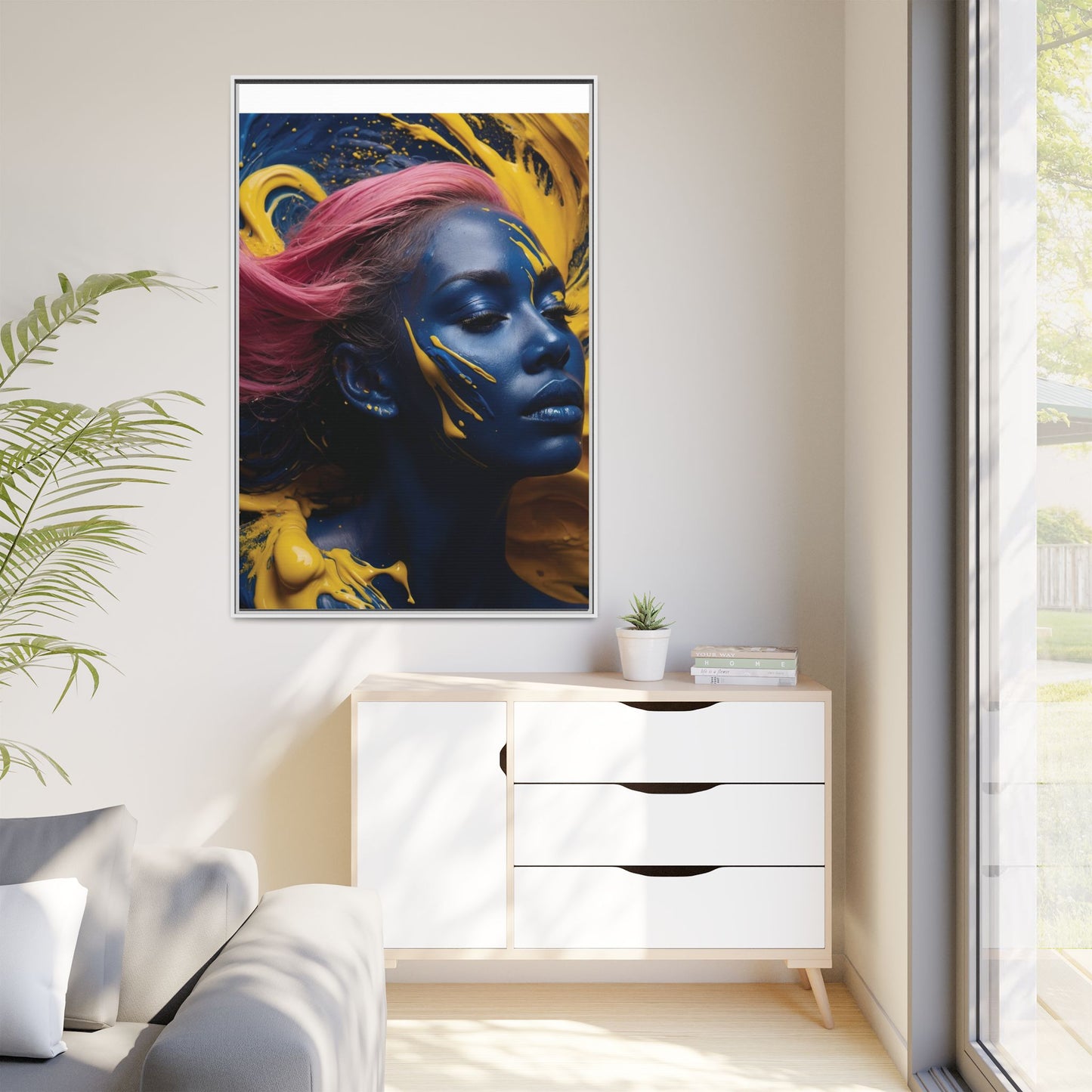Vibrant Abstract Art Print - Multicolor Framed Canvas Wall Decor