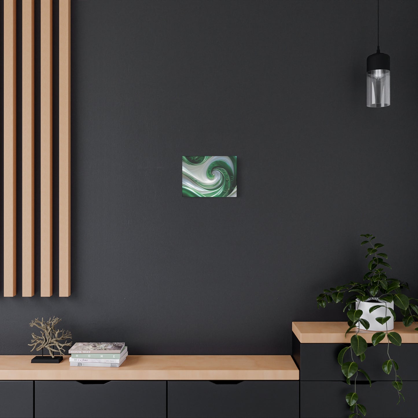 Abstract Green Swirl Canvas Wall Art - Contemporary Home Decor