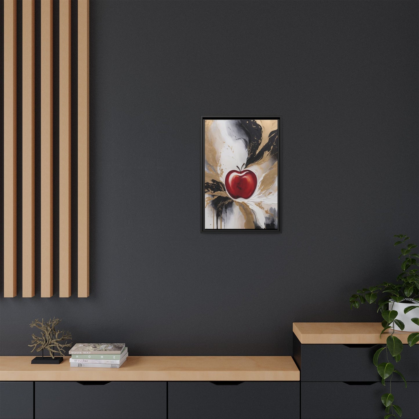Elegant Apple Canvas Art Print - Framed Wall Decor