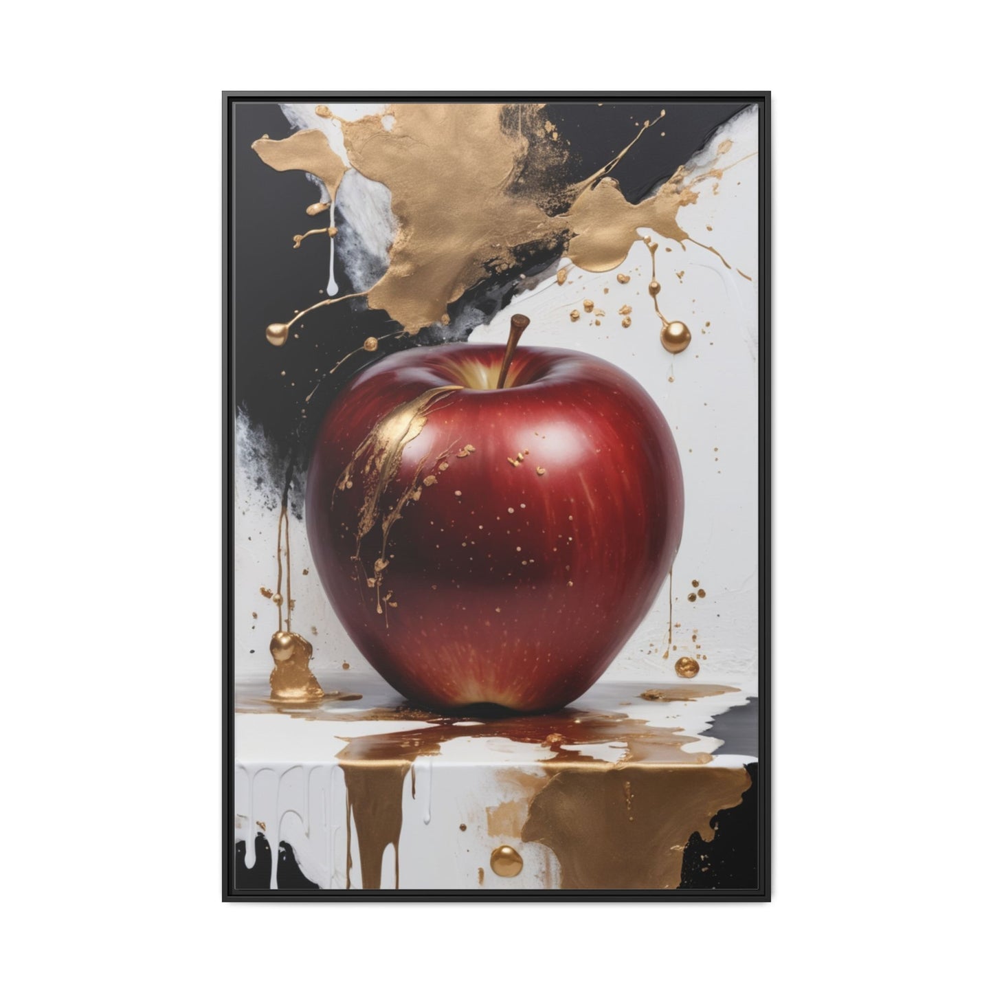 Elegant Apple Art Print - Multi-color Framed Canvas