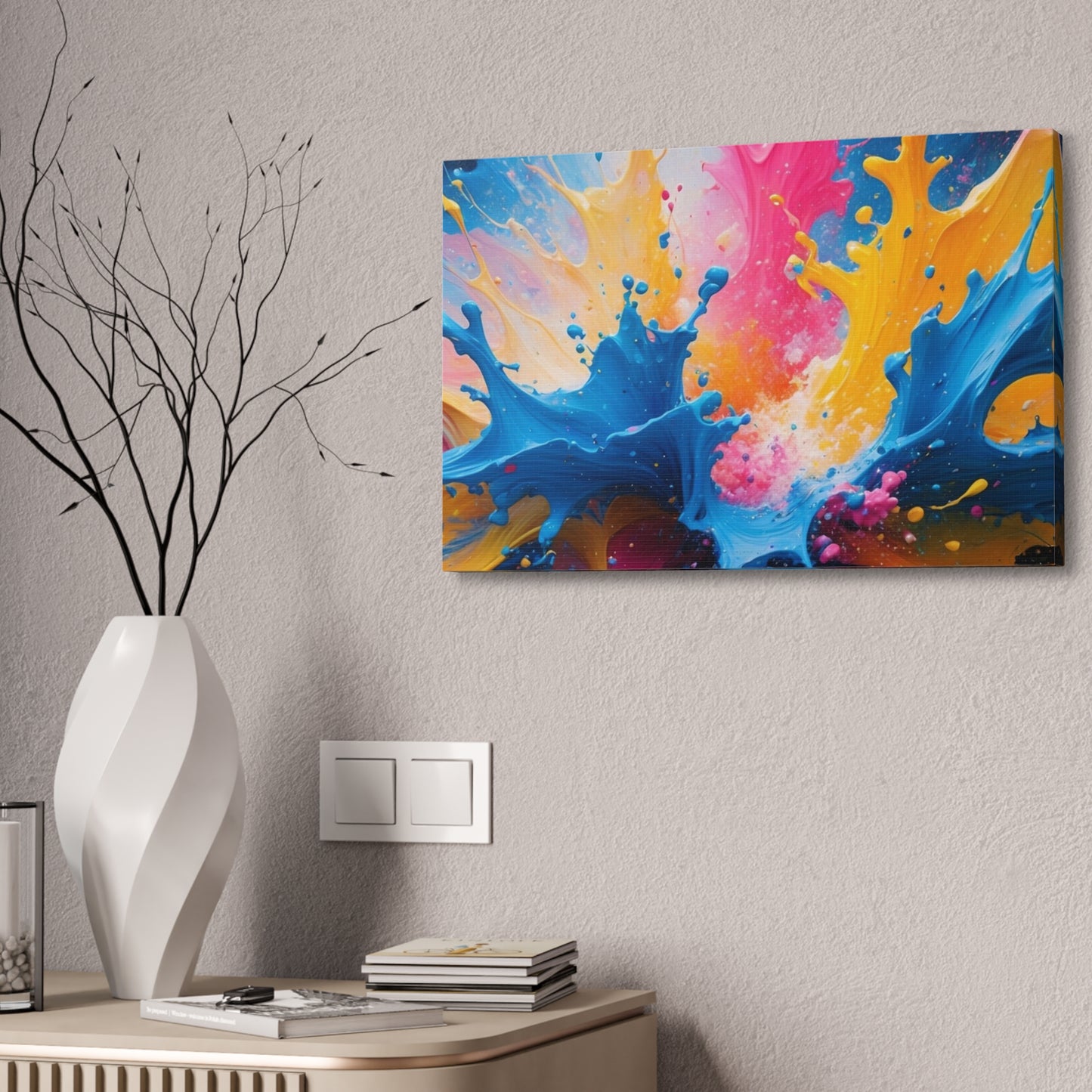 Vibrant Abstract Canvas Art - Colorful Splash Wall Decor