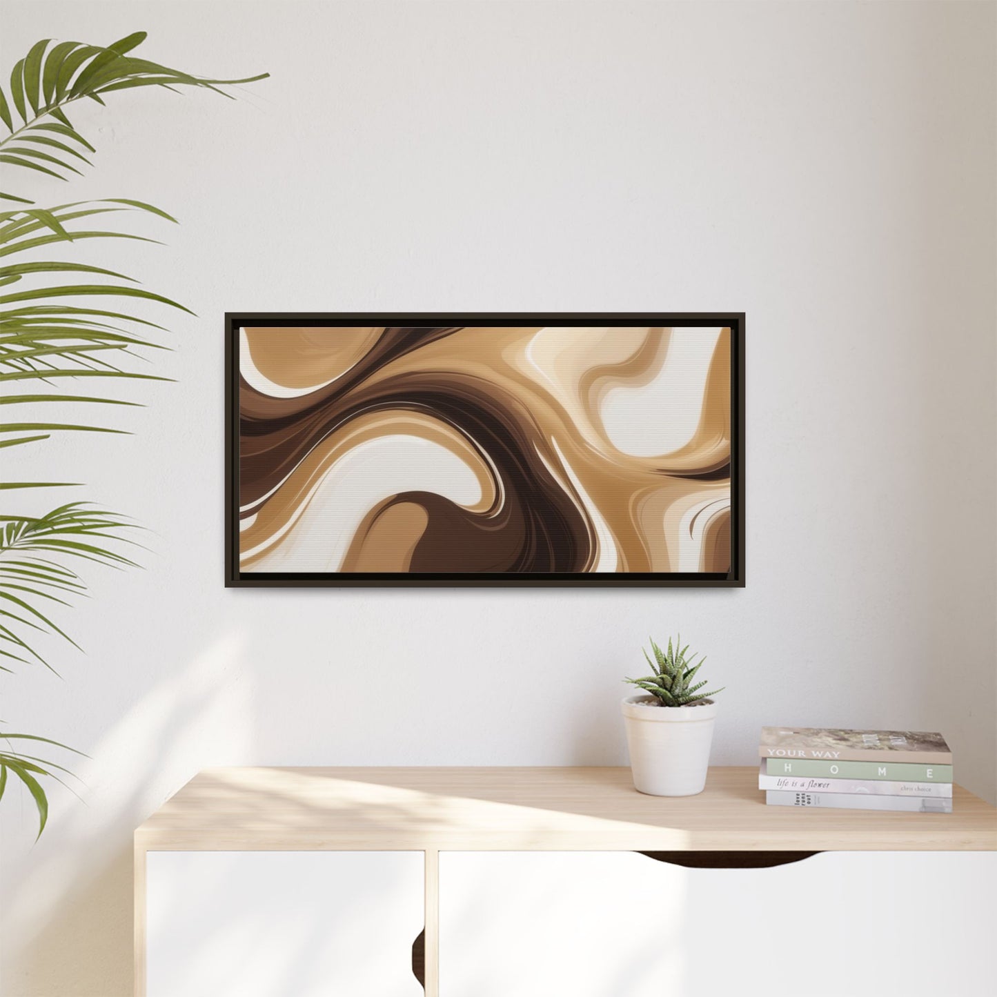 Abstract Wave Framed Canvas Art - Multi-Color Home Decor