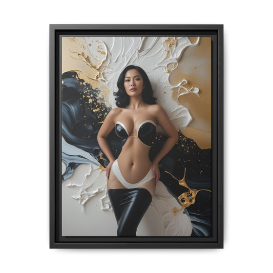 Elegant Framed Canvas Art - Multi-Color Abstract Beauty