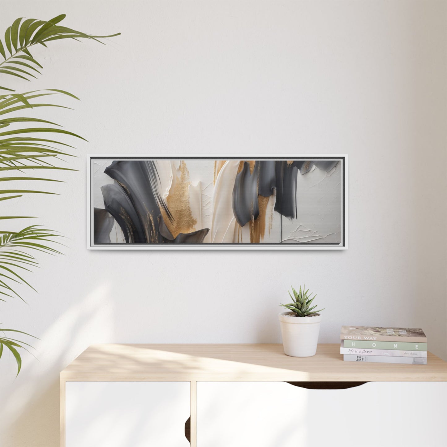 Abstract Multi-Color Framed Canvas Art - Modern Home Decor