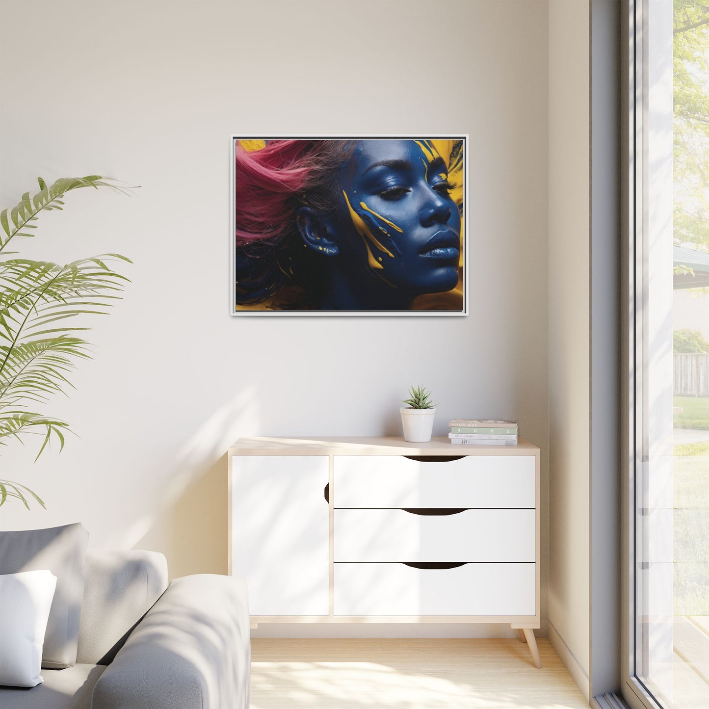 Vibrant Abstract Art Print - Multicolor Framed Canvas Wall Decor
