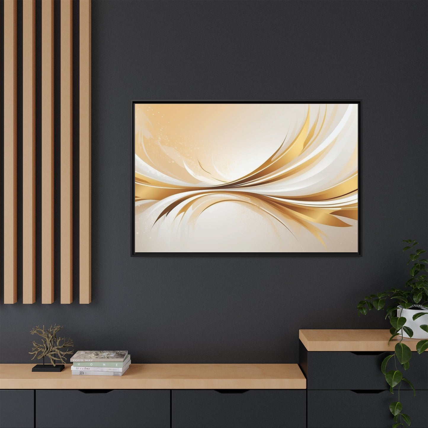 Modern Abstract Wall Art - Framed Matte Canvas Decor