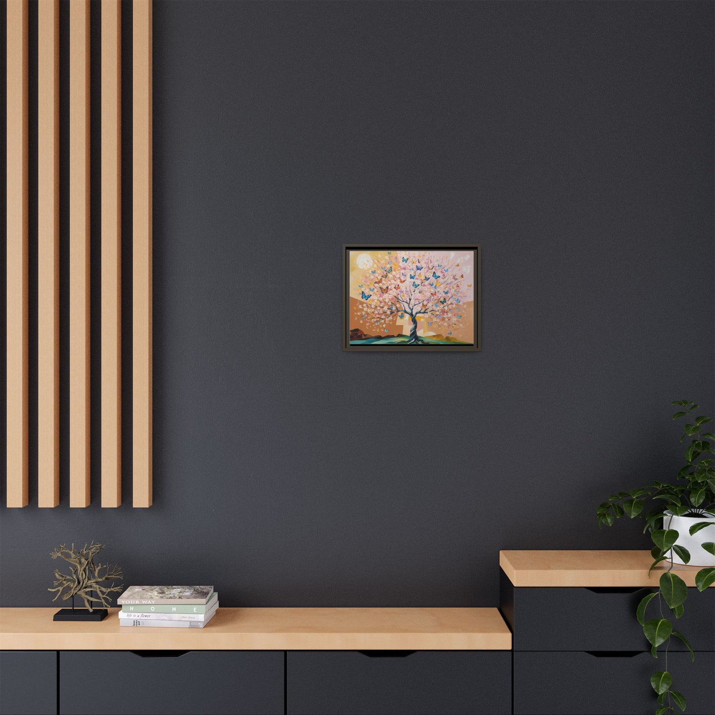 Colorful Butterfly Blossom Framed Canvas Art