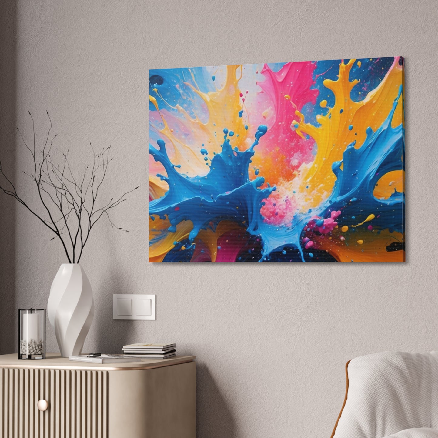 Vibrant Abstract Canvas Art - Colorful Splash Wall Decor