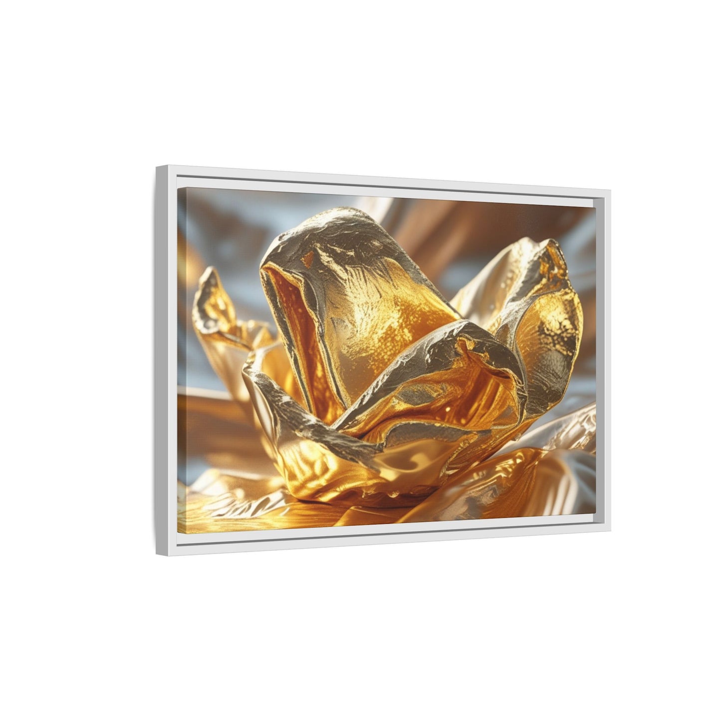 Gold Foil Rose Canvas Art - Elegant Home Decor