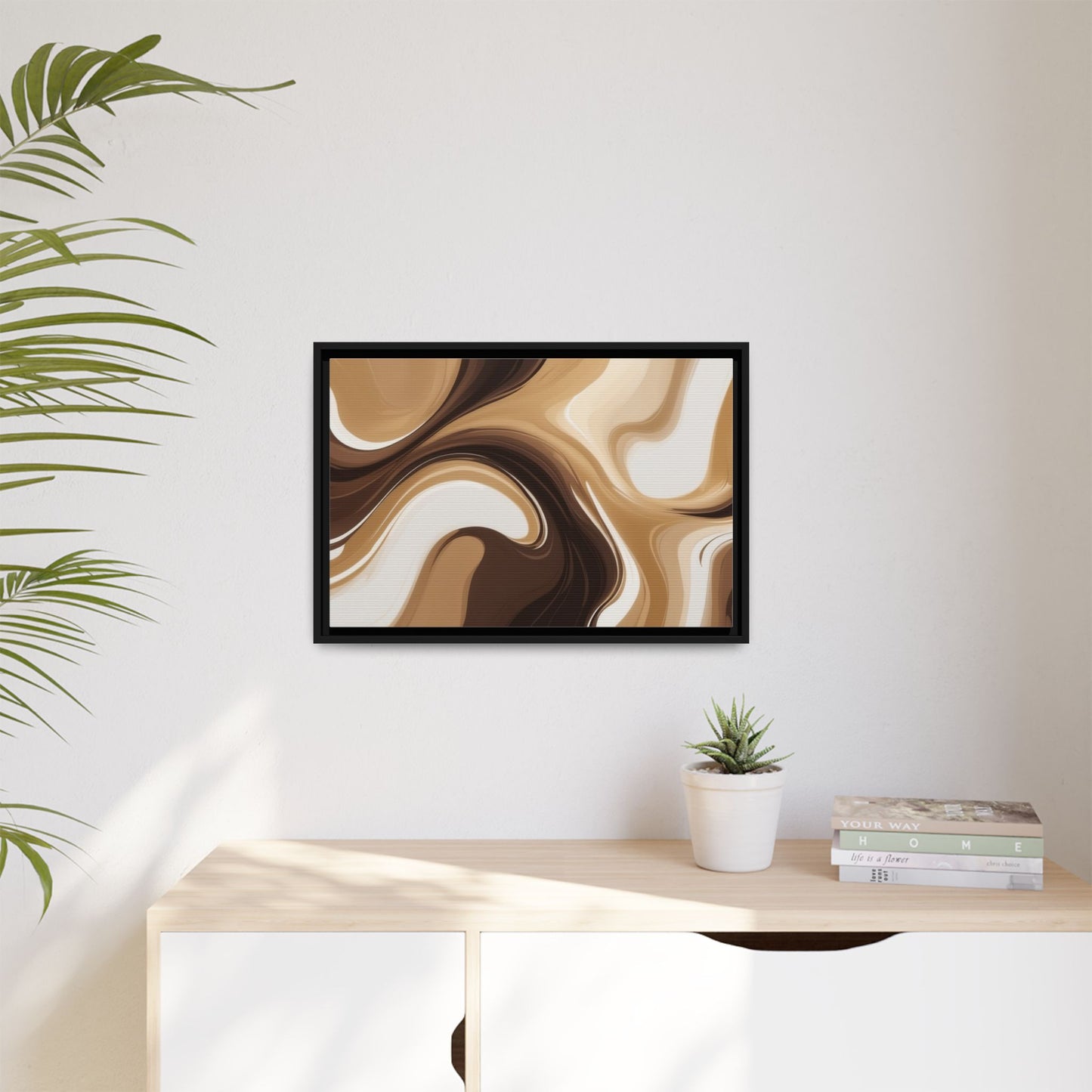 Abstract Wave Framed Canvas Art - Multi-Color Home Decor
