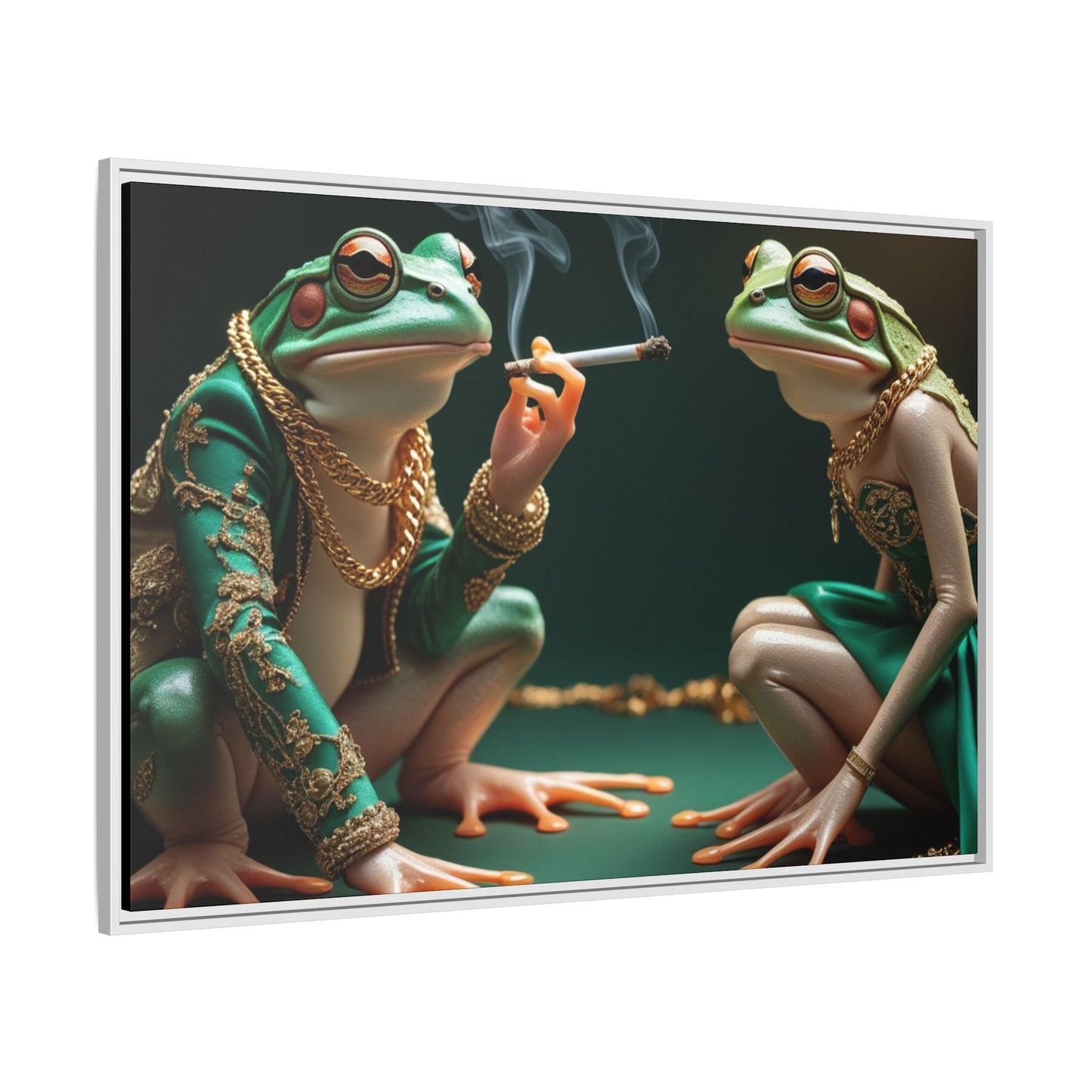 Whimsical Frog Art Print - Framed Canvas for Unique Home Decor