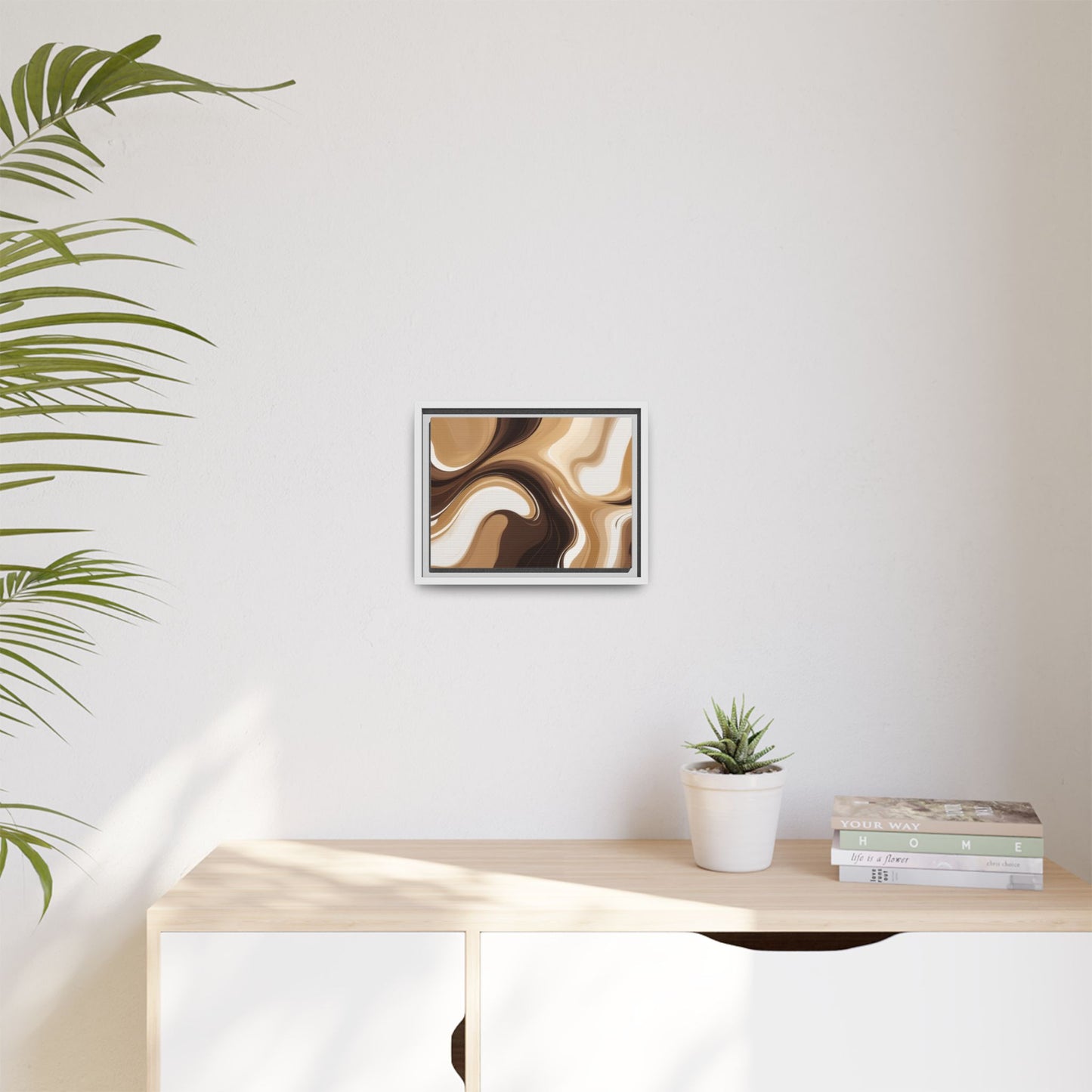 Abstract Wave Framed Canvas Art - Multi-Color Home Decor