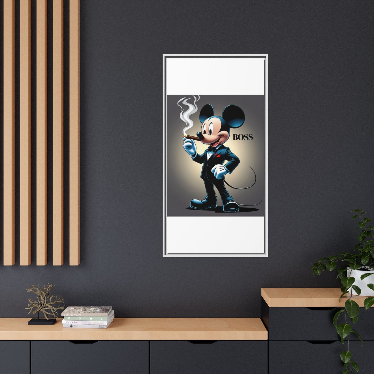 Framed Boss Mickey Mouse Canvas Art - Stylish Wall Decor for Fans