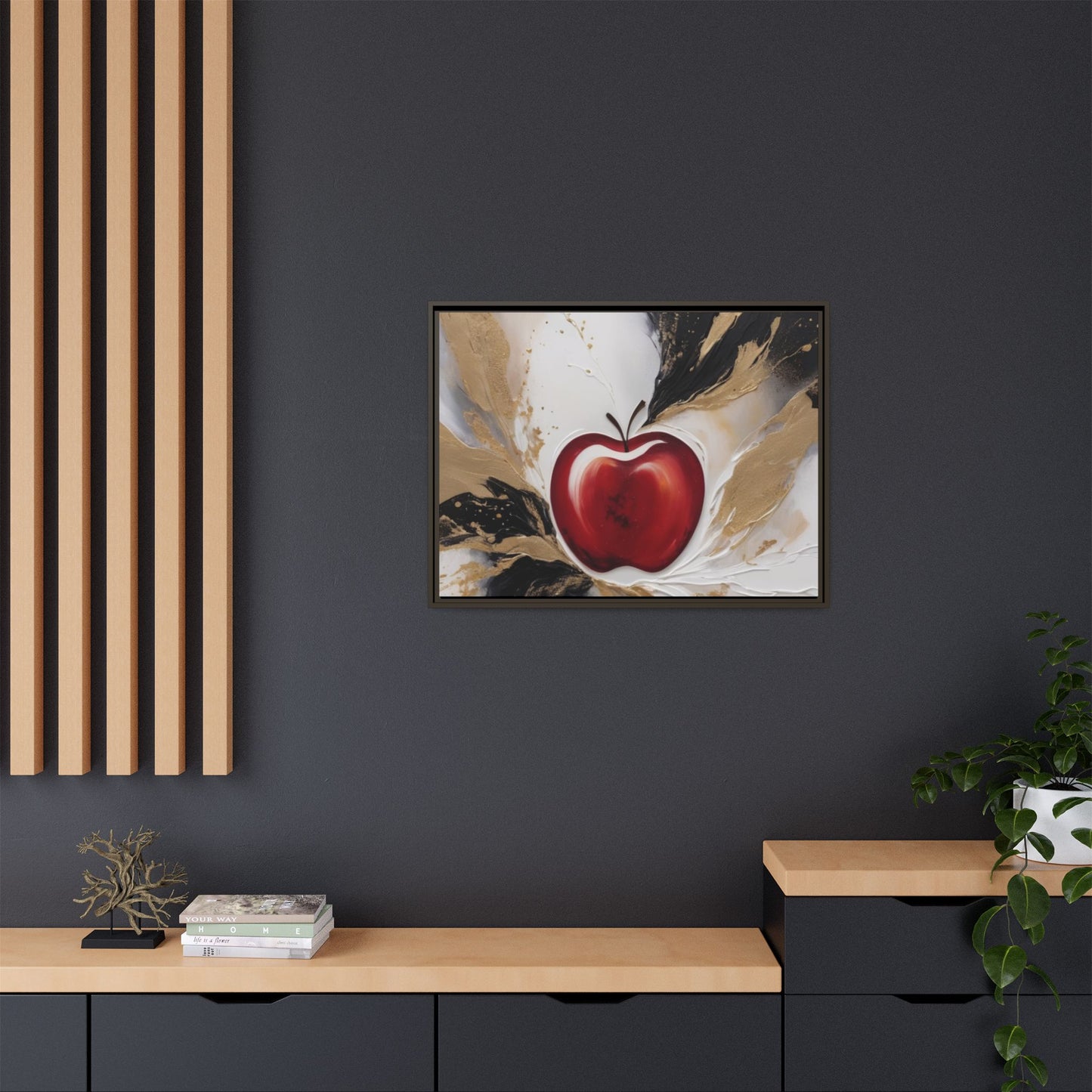 Elegant Apple Canvas Art Print - Framed Wall Decor