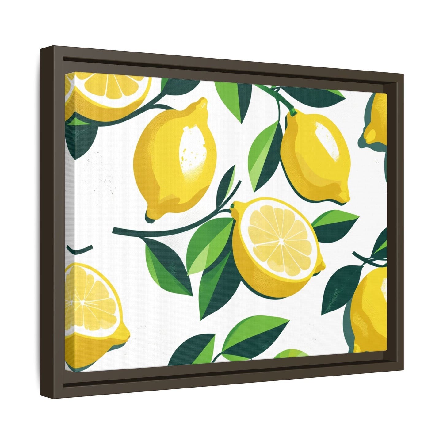 Lemon-Themed Framed Canvas Wall Art - Bright and Fresh Decor
