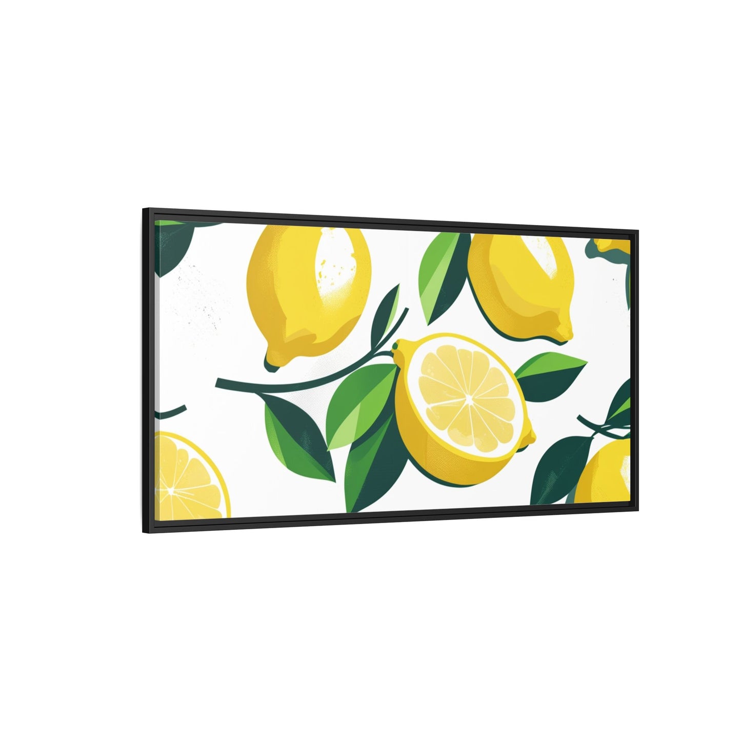 Lemon-Themed Framed Canvas Wall Art - Bright and Fresh Decor