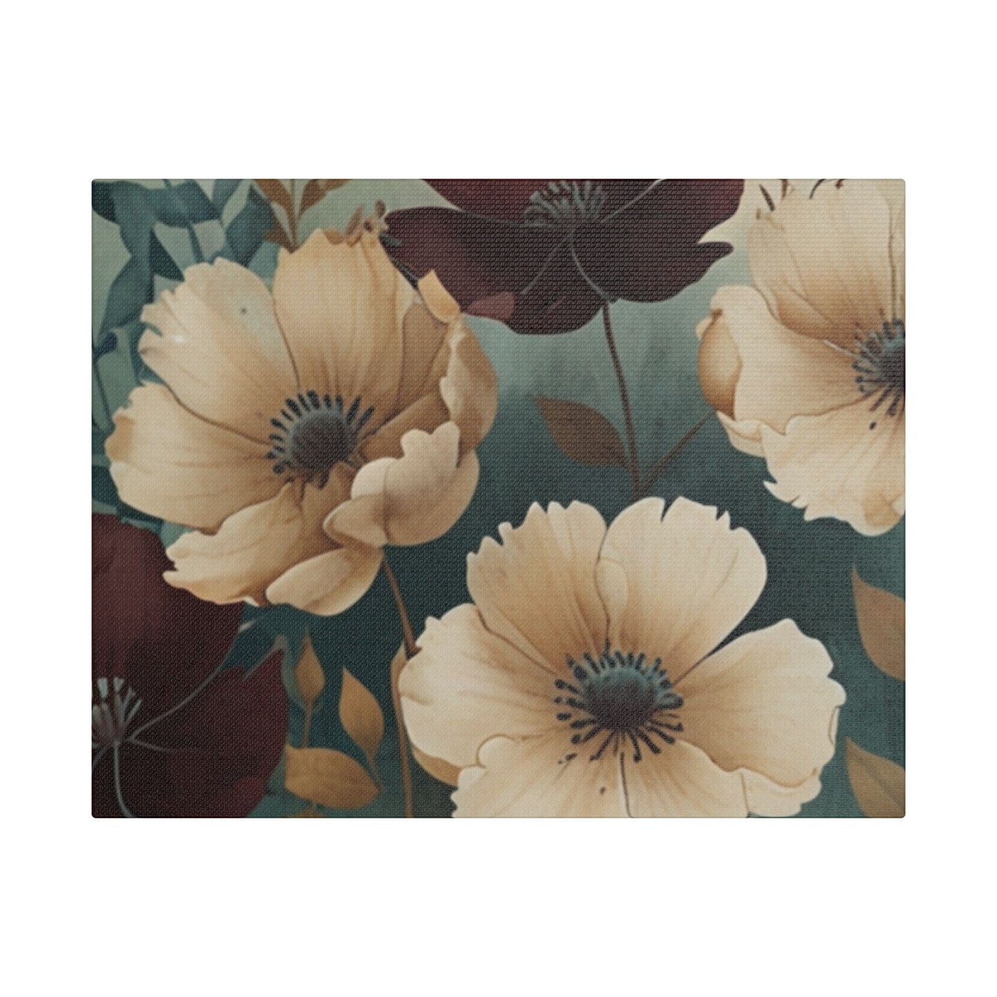 Floral Satin Canvas Art | Nature-Inspired Wall Décor