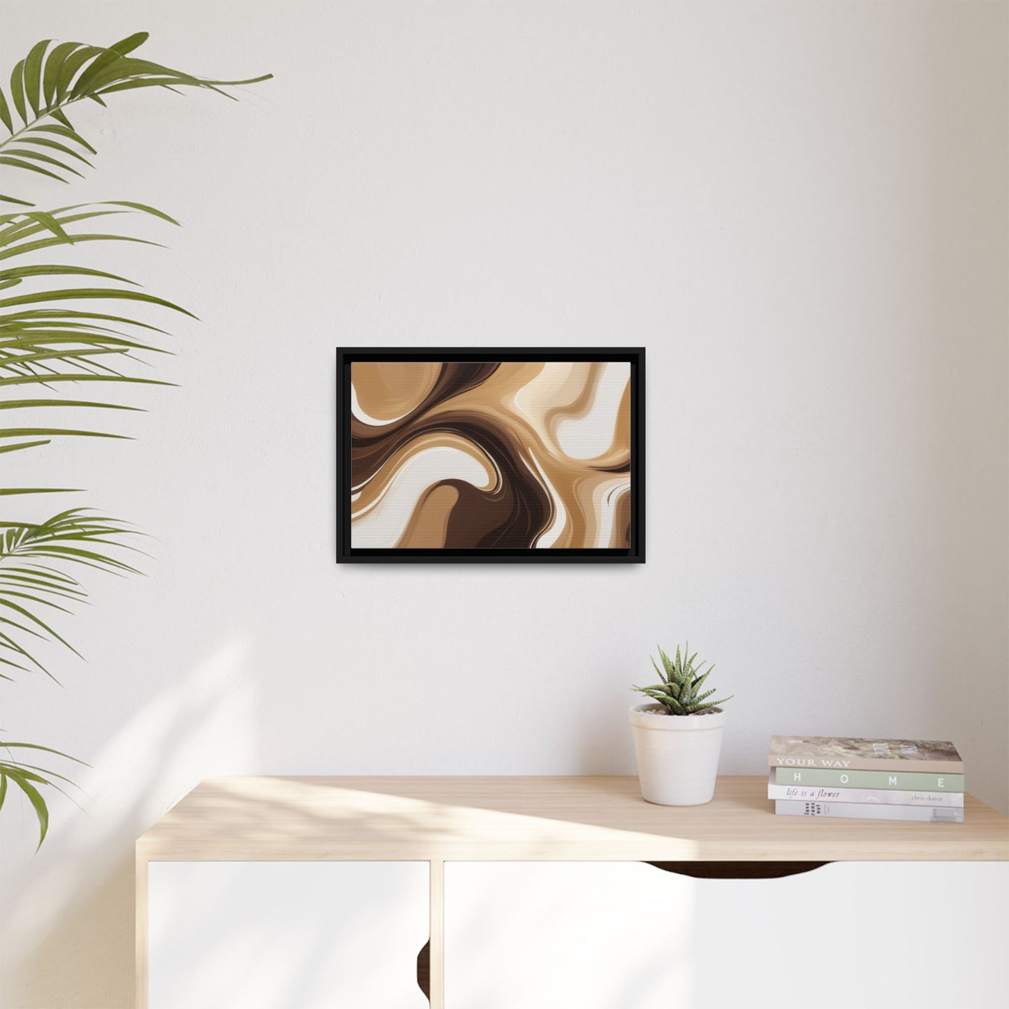Abstract Wave Framed Canvas Art - Multi-Color Home Decor