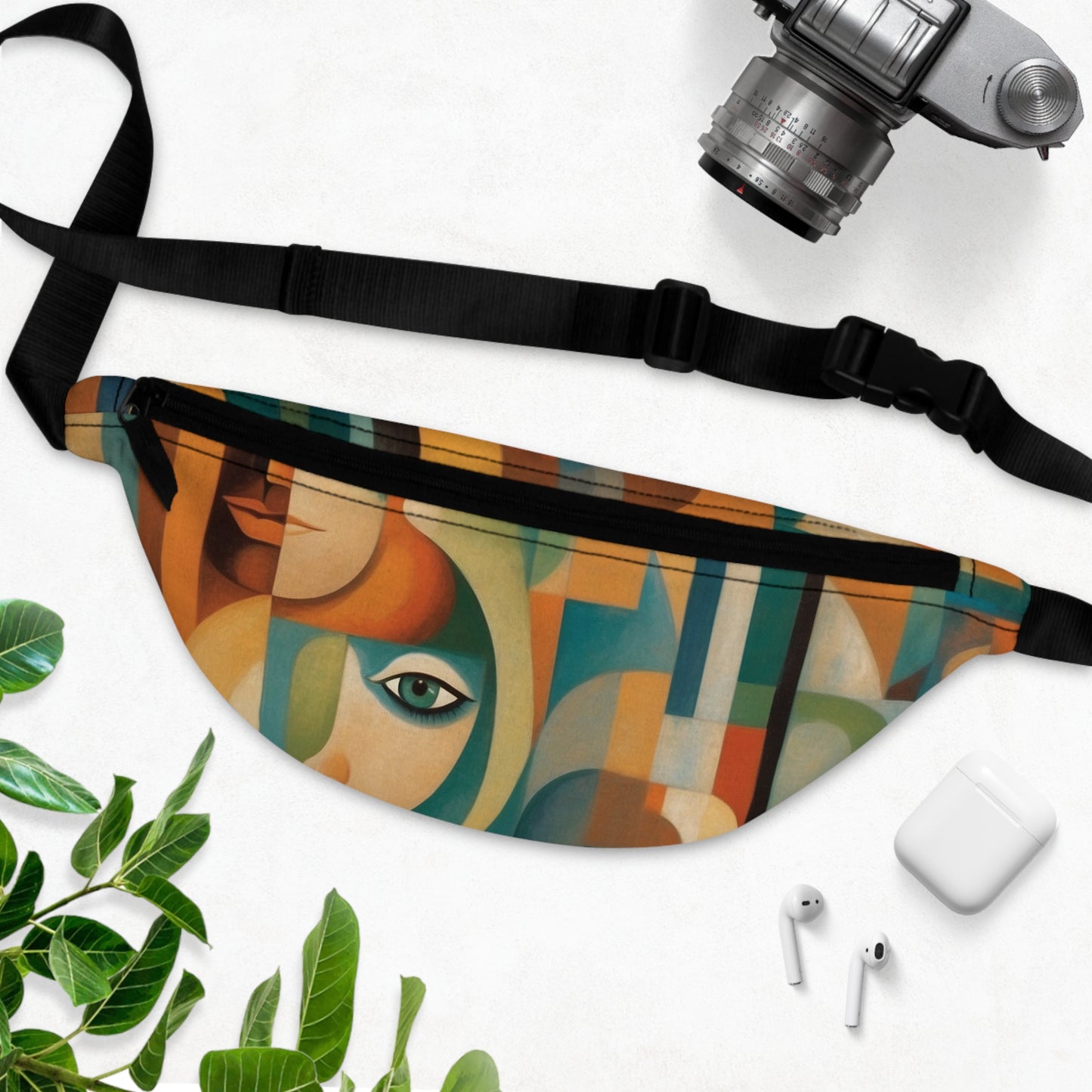 Artistic Geometric Fanny Pack - Stylish Hands-Free Bag for Festivals & Everyday Use