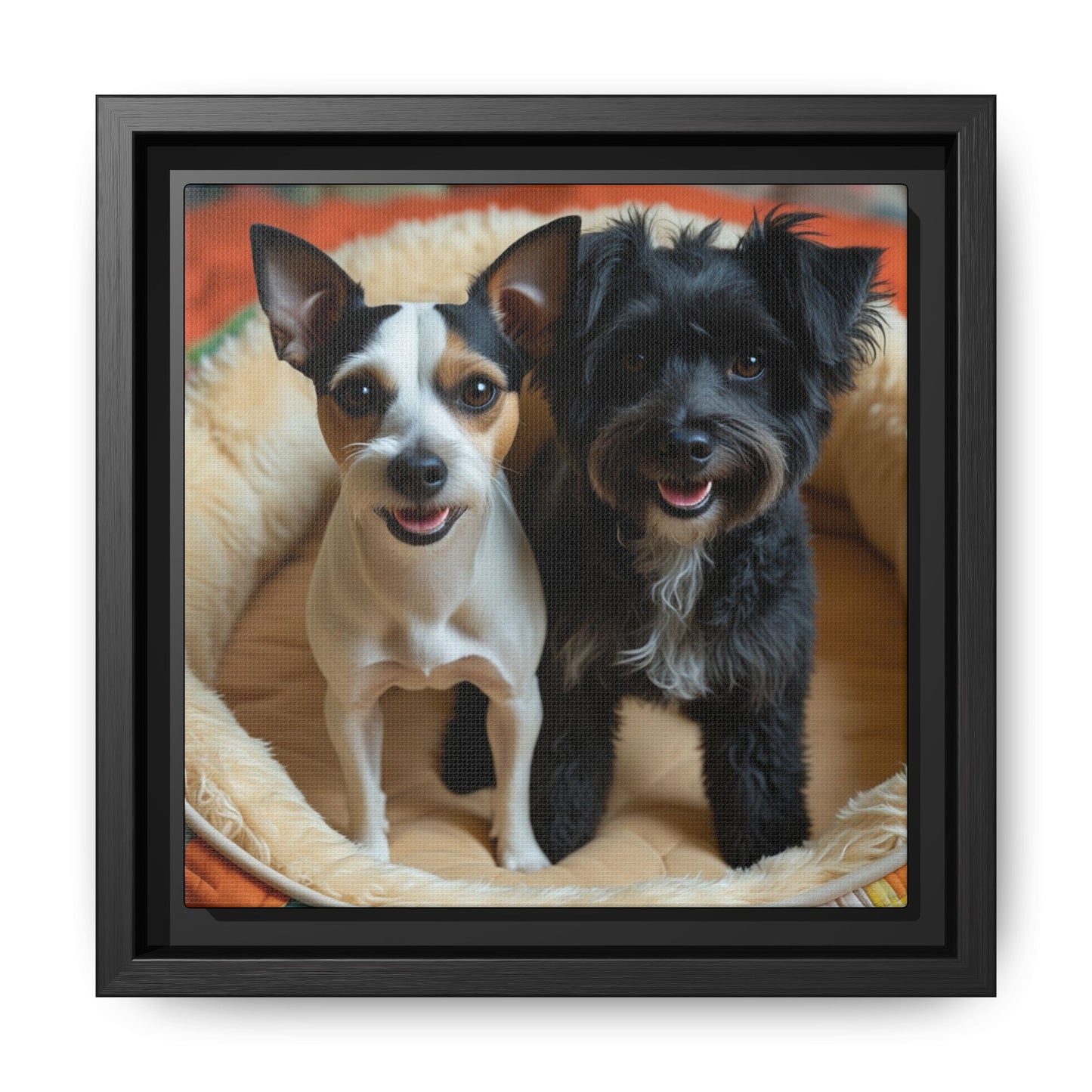 Framed Canvas Print of Cheerful Dogs – Perfect Pet Lover's Gift