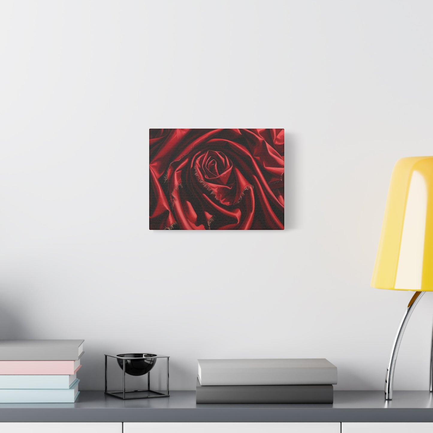 Elegant Red Rose Canvas Wall Art - Stretched Matte Decoration
