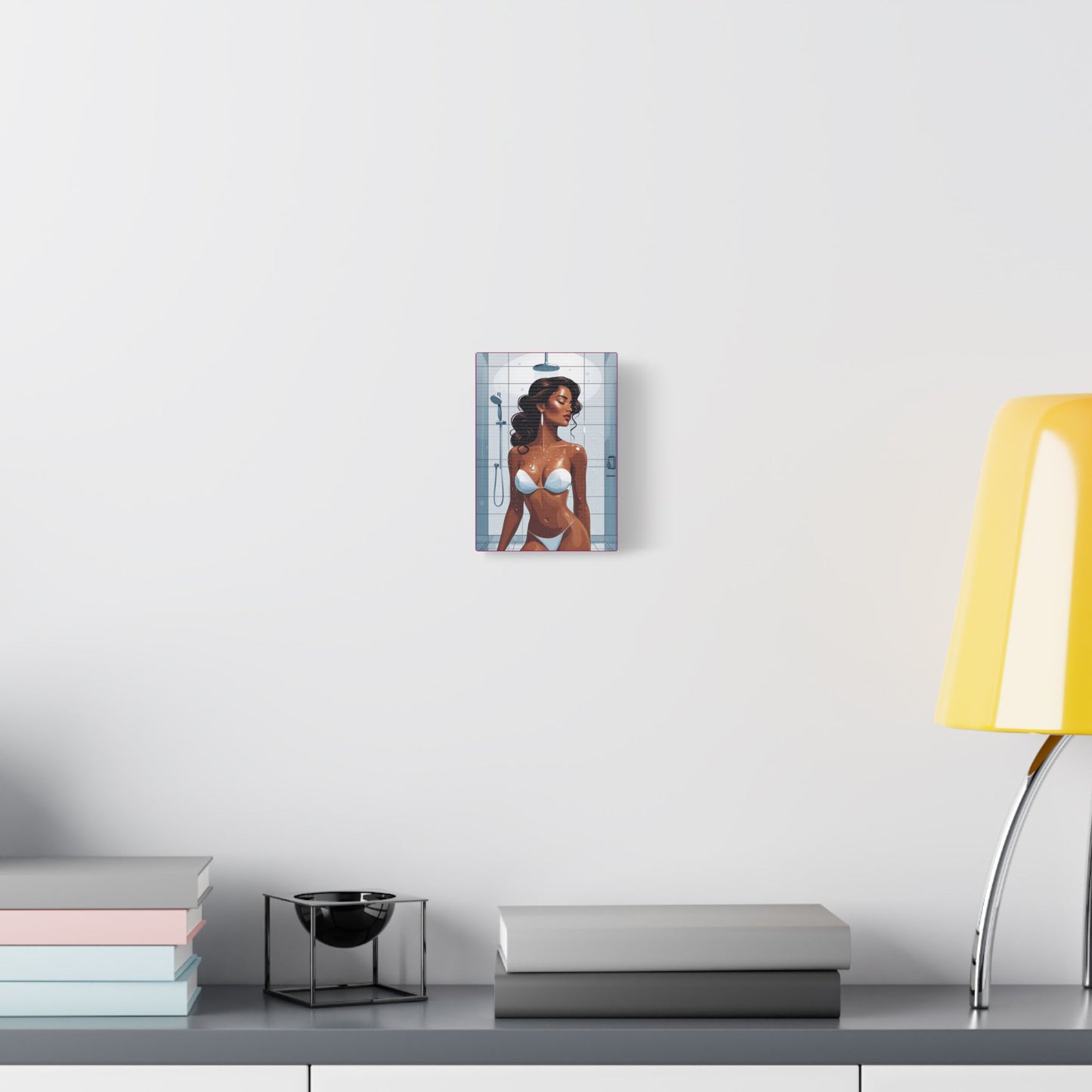 Shower Goddess Art Canvas - Elegant Stretched Satin Wall Decor for Modern Homes