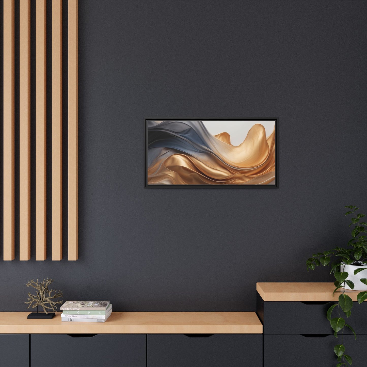 Abstract Matte Canvas Art Print - Framed Multi-color Wall Decor