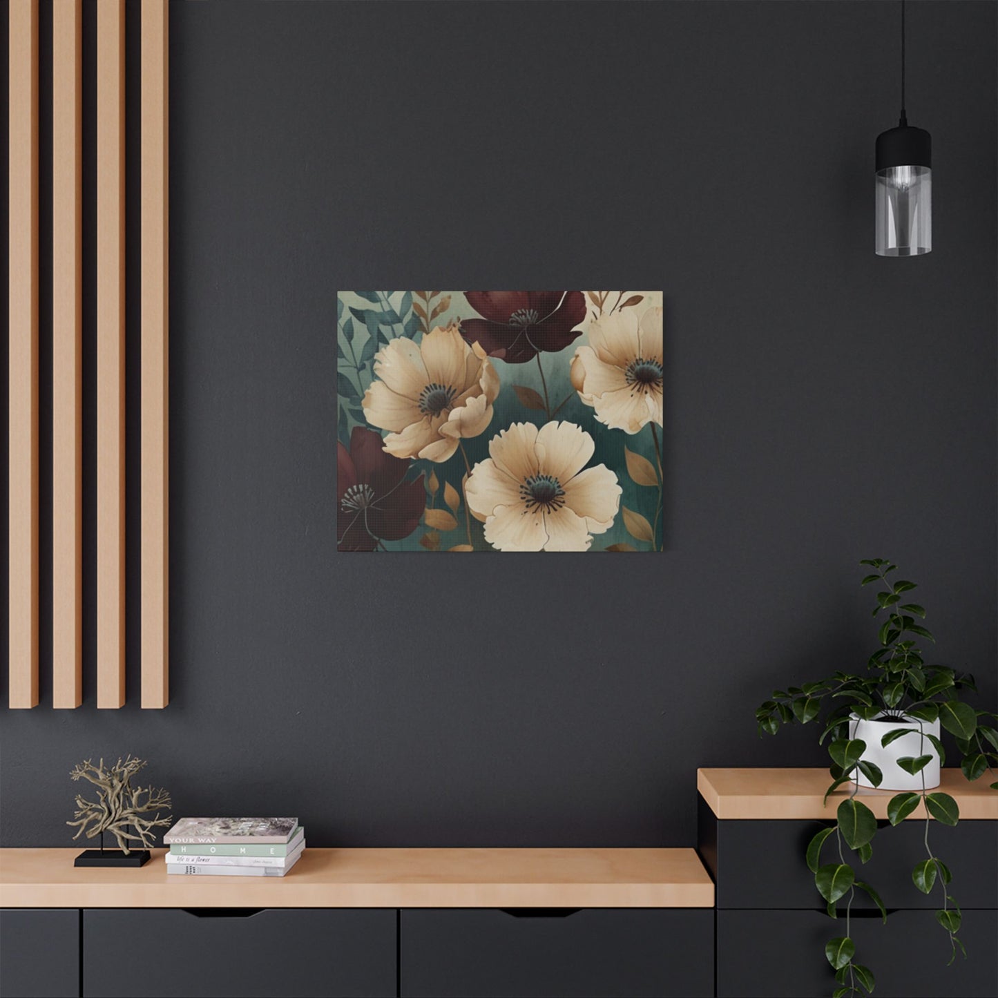 Floral Satin Canvas Art | Nature-Inspired Wall Décor