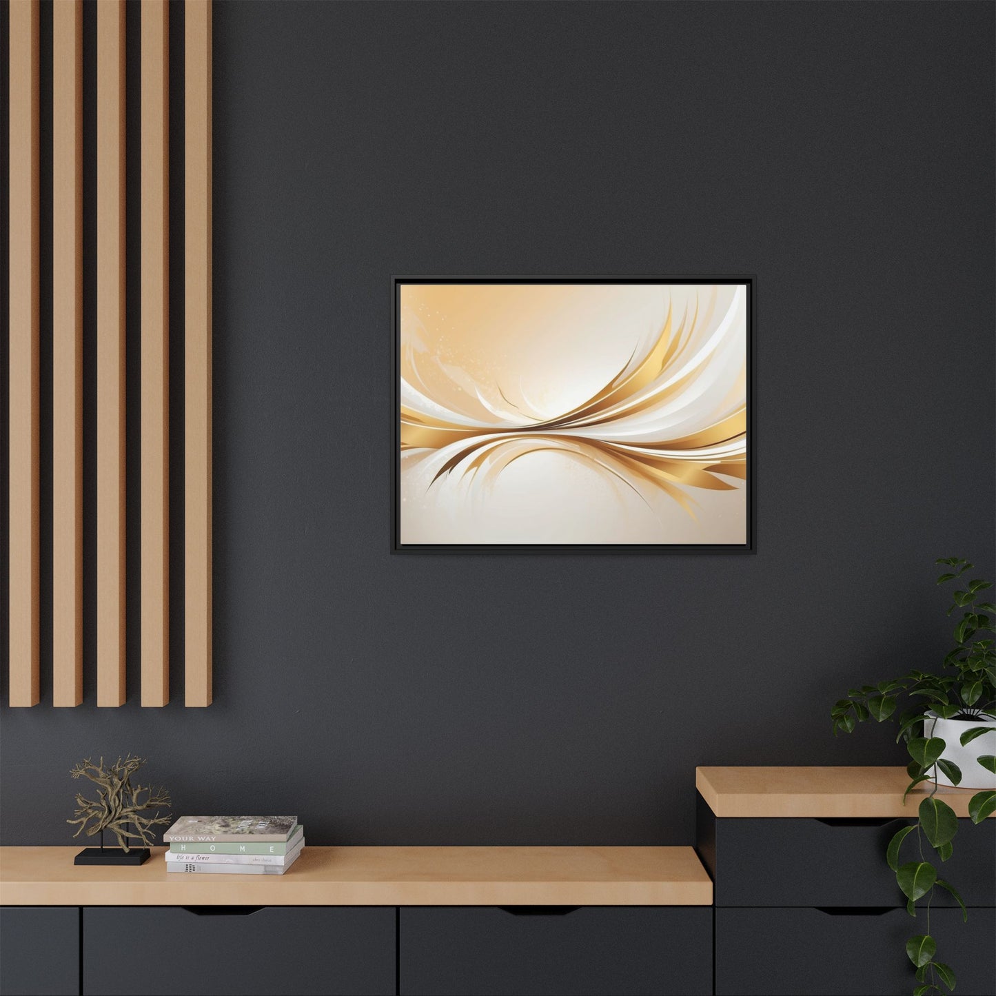 Modern Abstract Wall Art - Framed Matte Canvas Decor