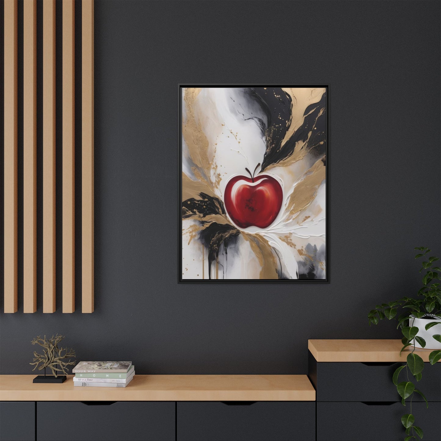 Elegant Apple Canvas Art Print - Framed Wall Decor