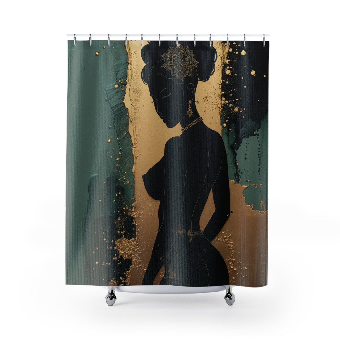 Elegant Silhouette Shower Curtain - Artistic Bathroom Decor