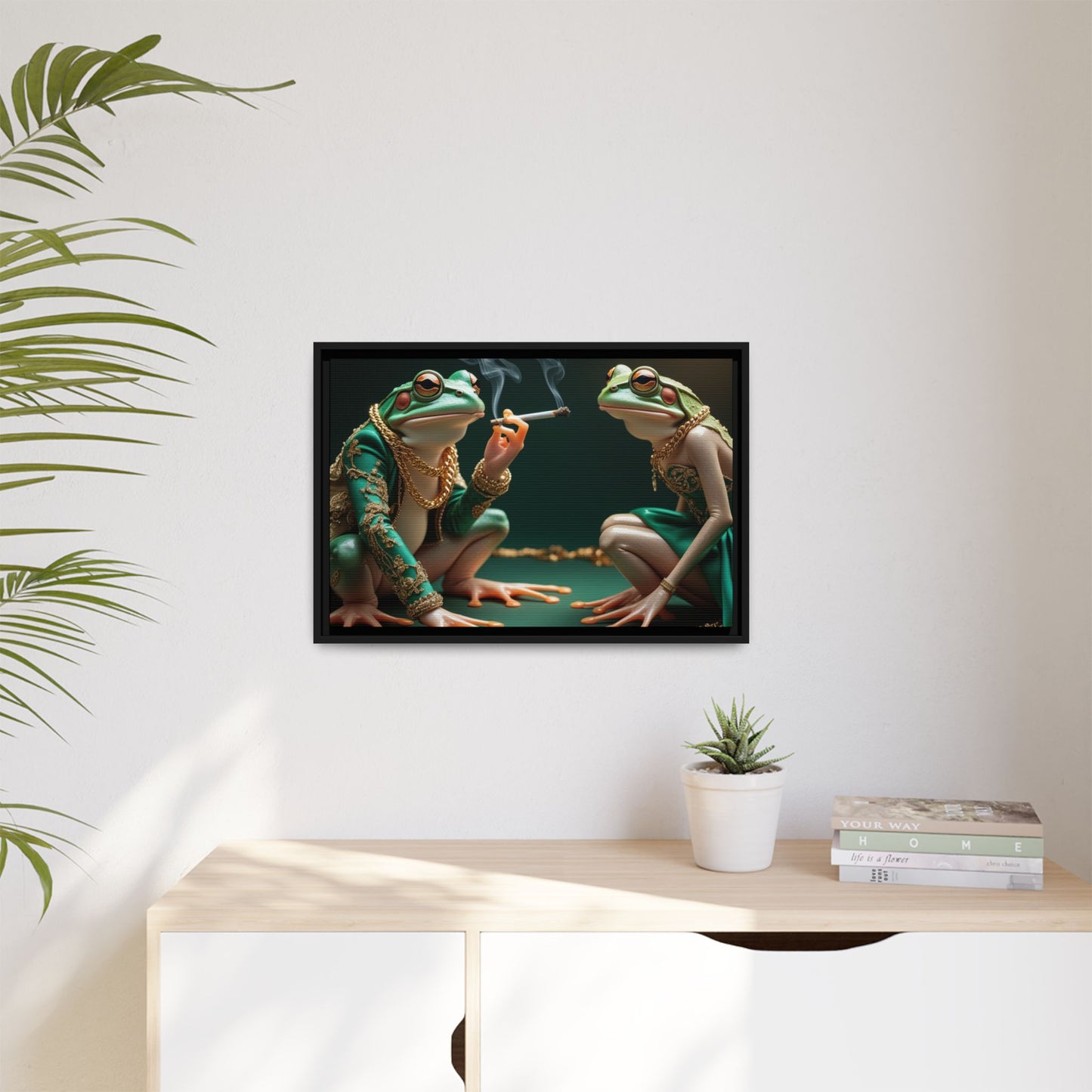 Whimsical Frog Art Print - Framed Canvas for Unique Home Decor