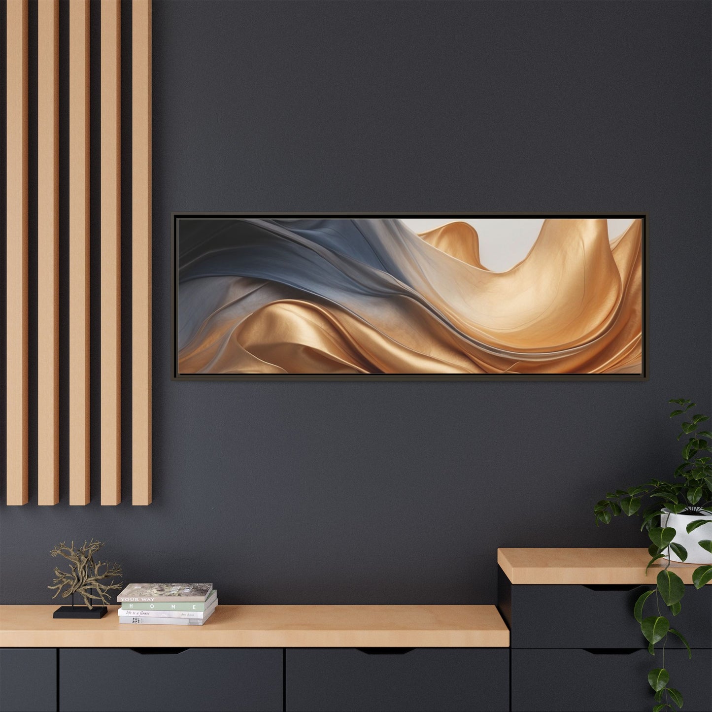 Abstract Matte Canvas Art Print - Framed Multi-color Wall Decor