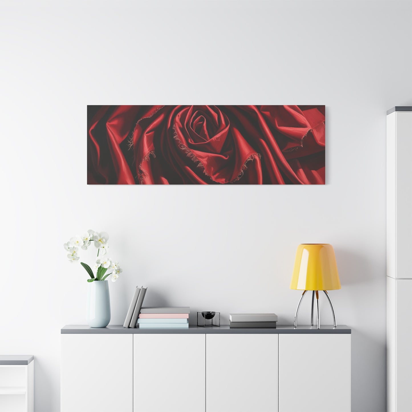 Elegant Red Rose Canvas Wall Art - Stretched Matte Decoration