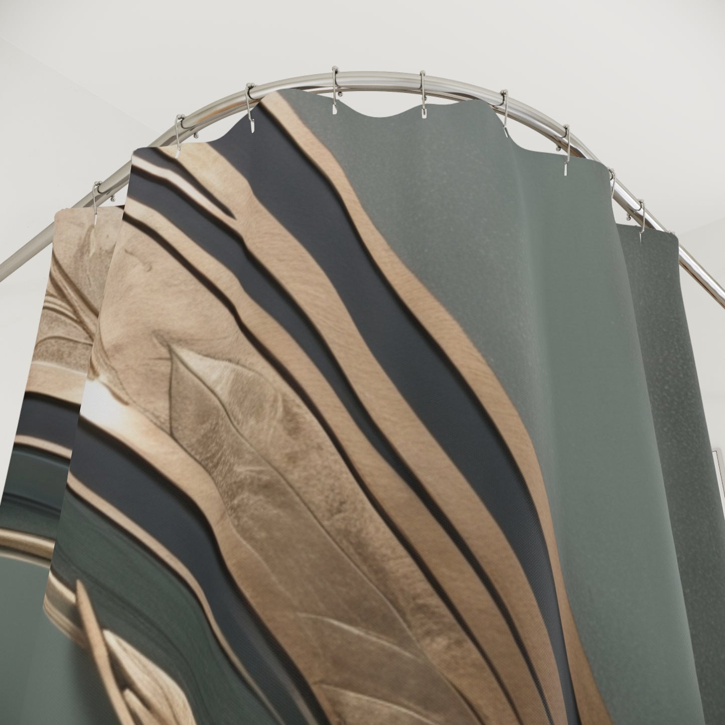 Elegant Leaf Design Shower Curtain - Modern Bathroom Decor