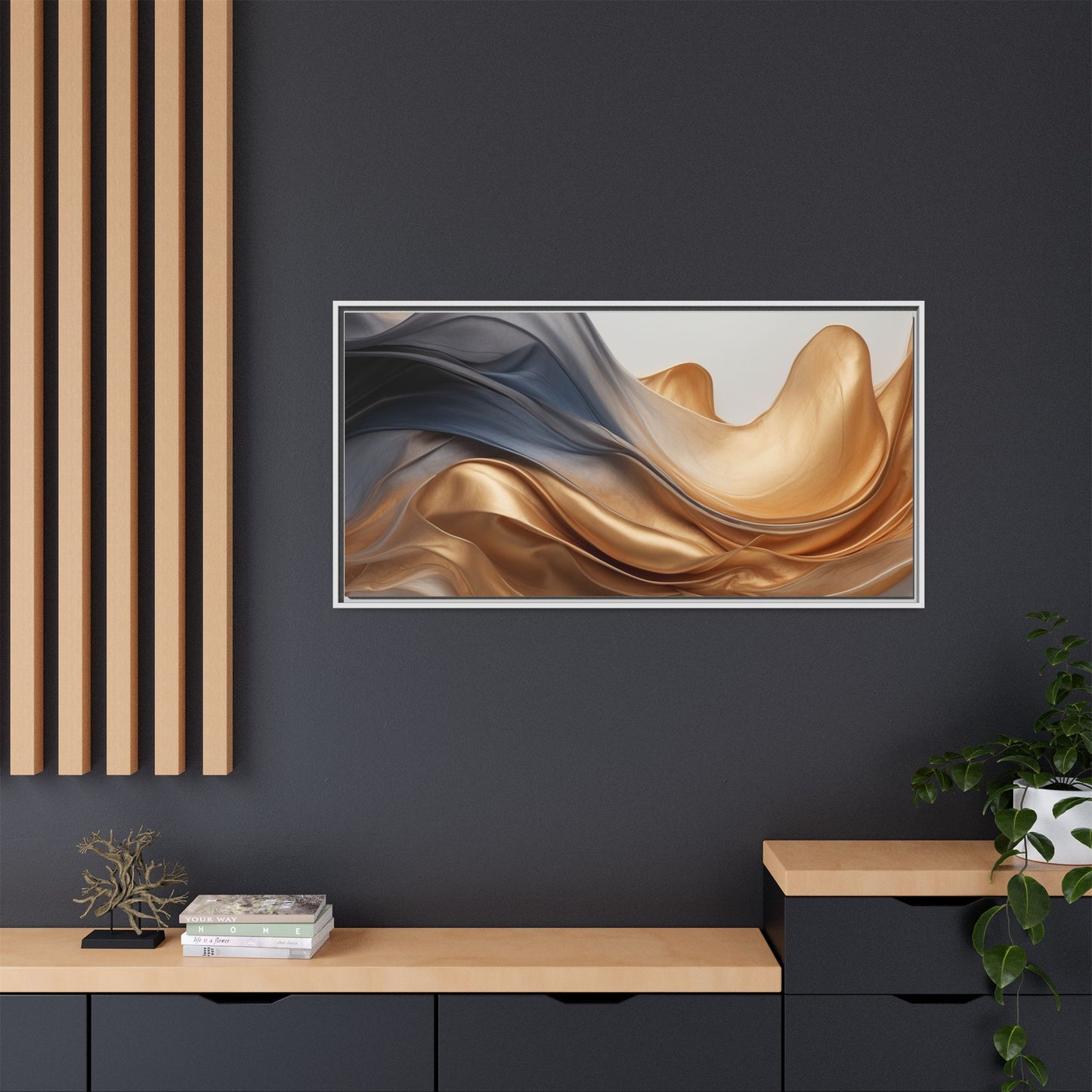 Abstract Matte Canvas Art Print - Framed Multi-color Wall Decor