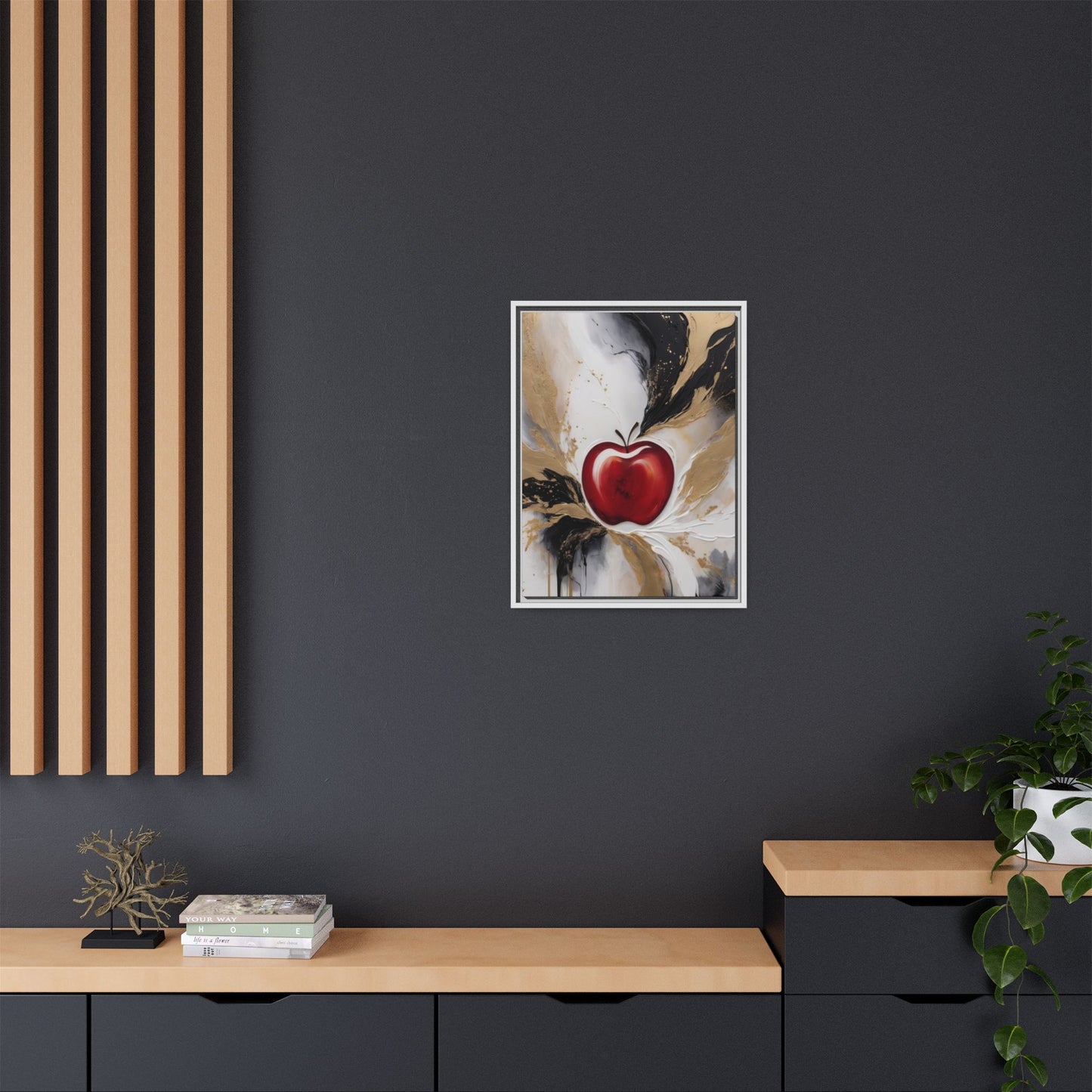 Elegant Apple Canvas Art Print - Framed Wall Decor