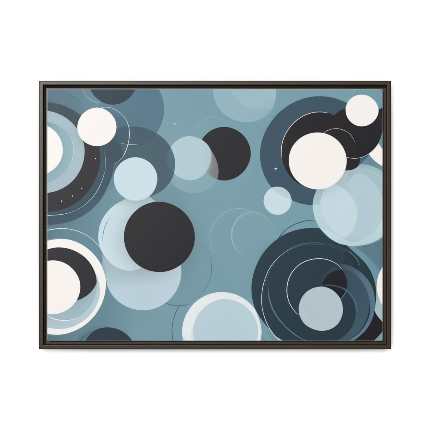 Modern Abstract Framed Canvas Art - Multi-Color Circles Decoration