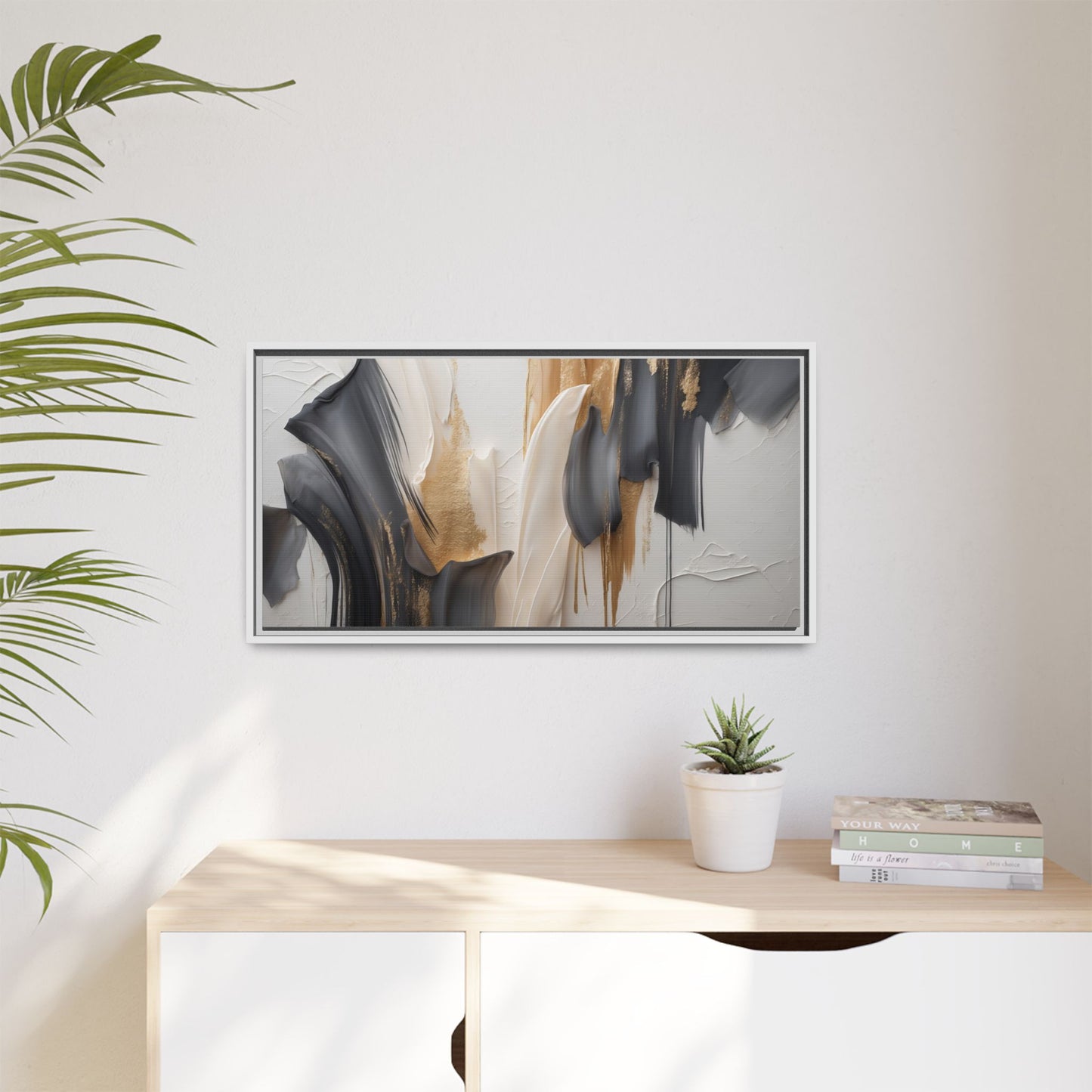 Abstract Multi-Color Framed Canvas Art - Modern Home Decor